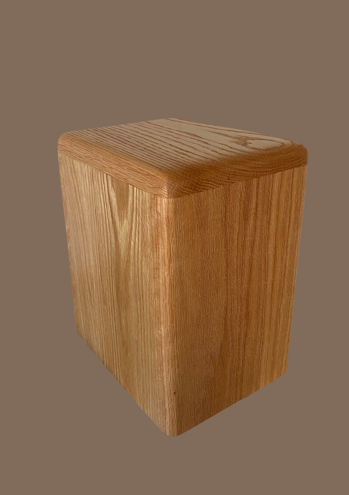 Modernist-Oak Urn for Adult Human Ashes, up to 300 pounds