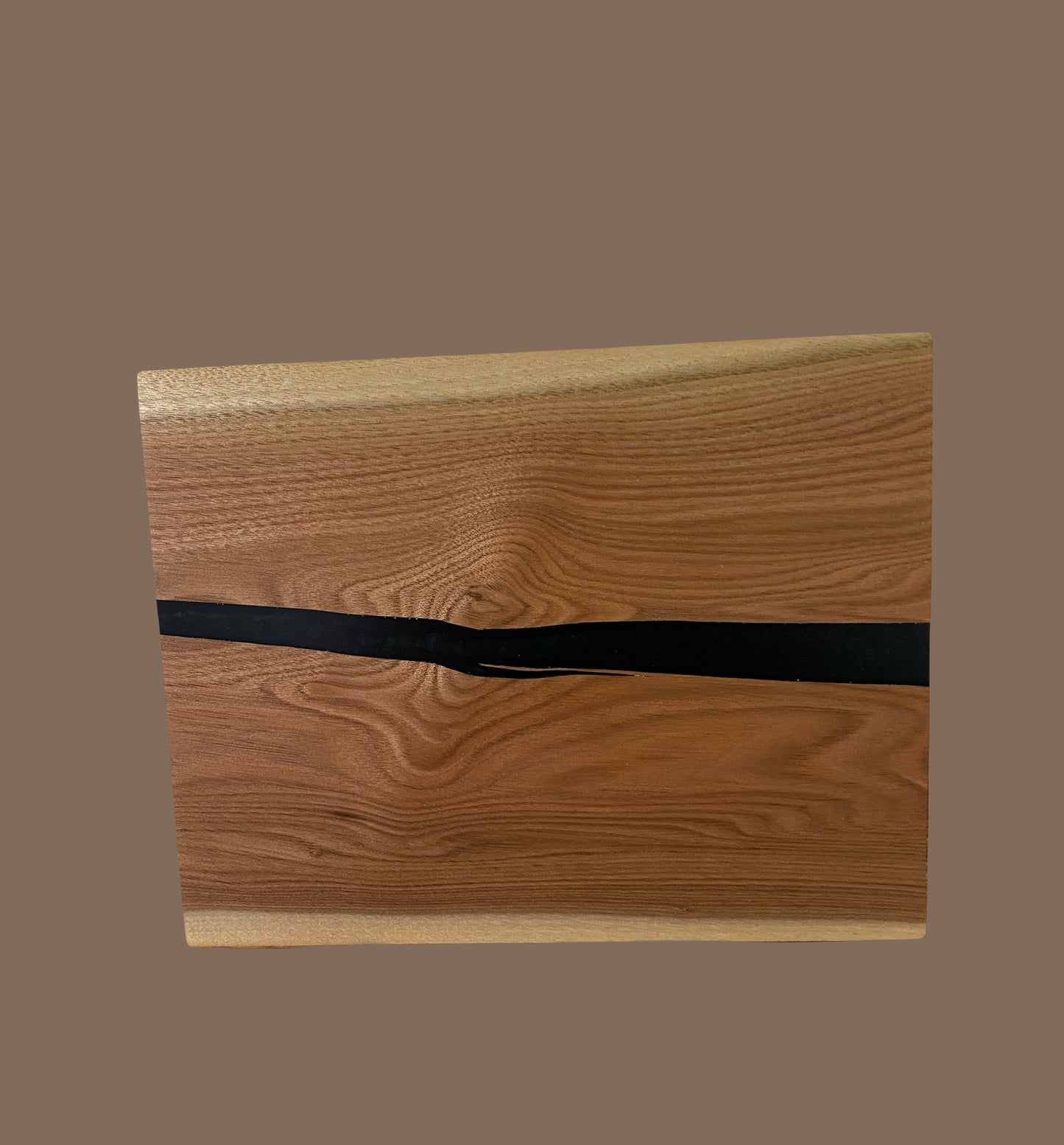 Cremation Urn- Butternut—black epoxy, imperfect, knotty for Ashes, up to 300 pounds