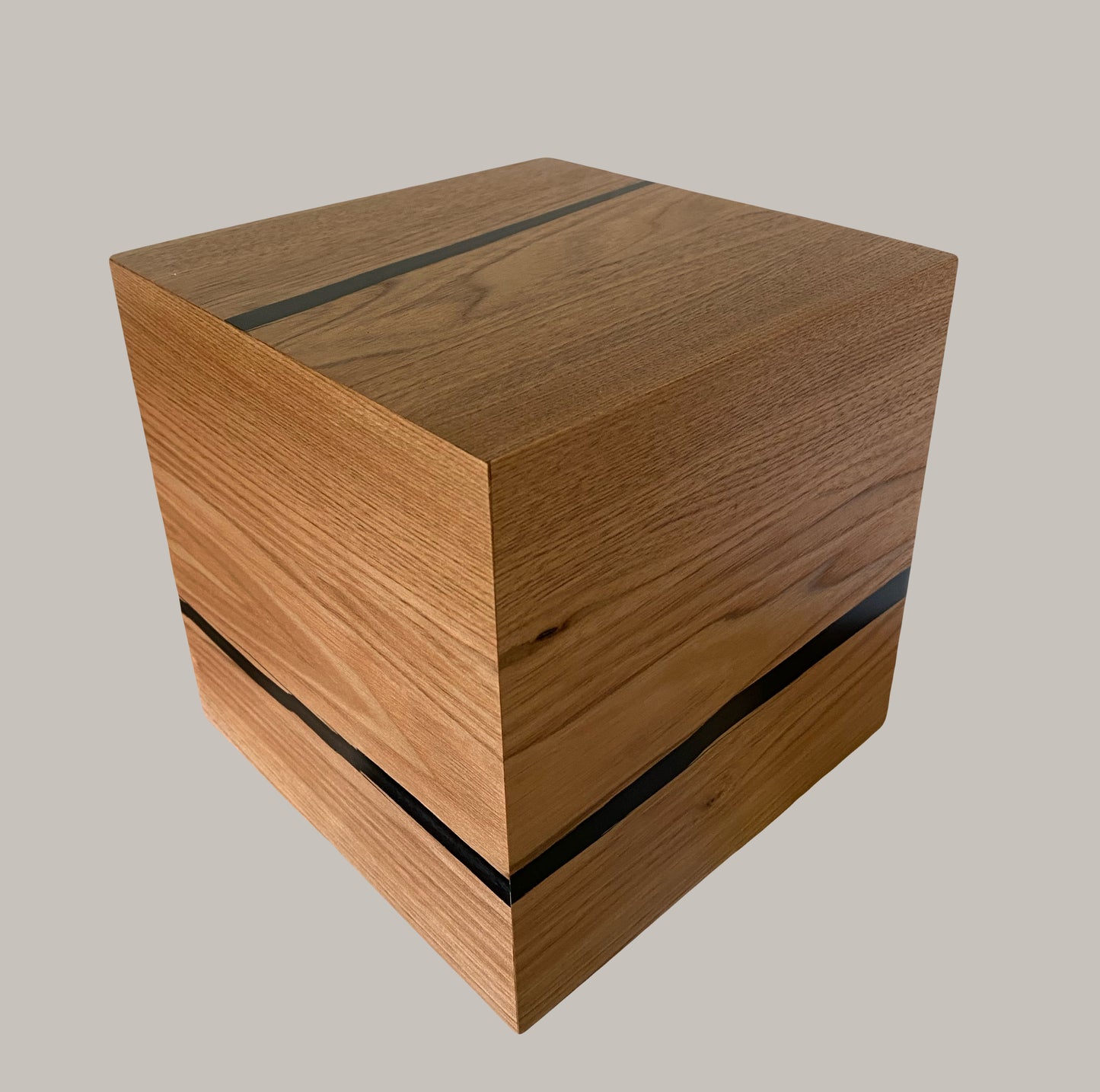 Cremation Urn- Butternut—black epoxy, imperfect, knotty for Ashes, up to 215 pounds