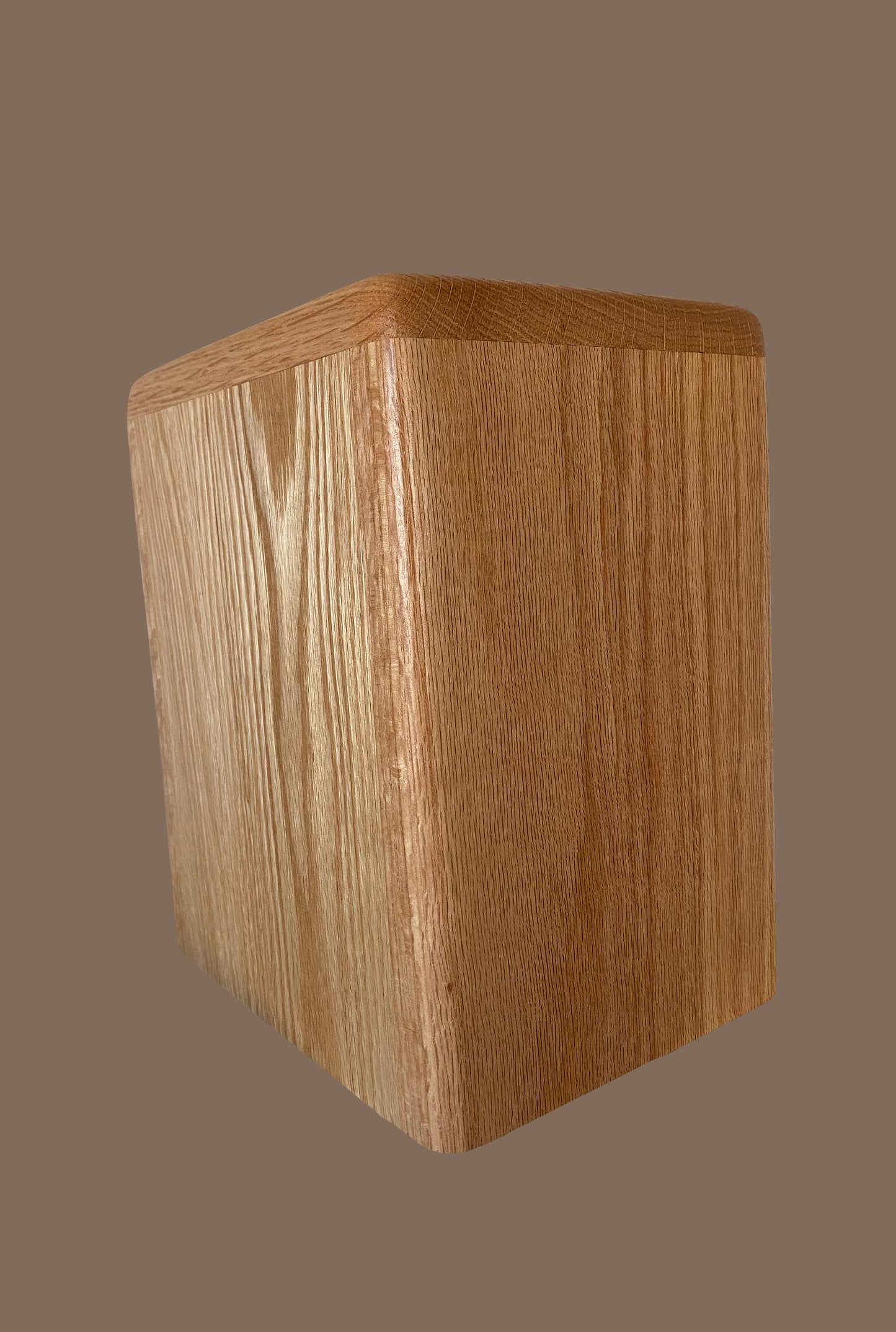 Modernist-Oak Urn for Adult Human Ashes, up to 300 pounds