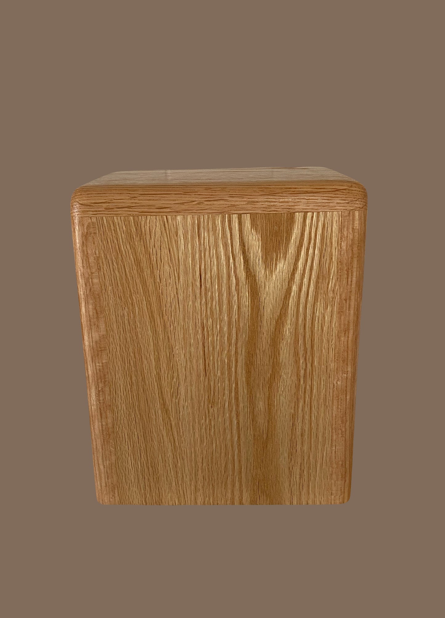Modernist-Oak Urn for Adult Human Ashes, up to 300 pounds
