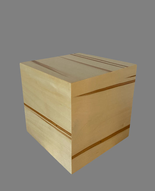 Minimalist Cremation Urn-Ambrosia maple, unique imperfect wood, for Adult Human Ashes, up to 270 pounds