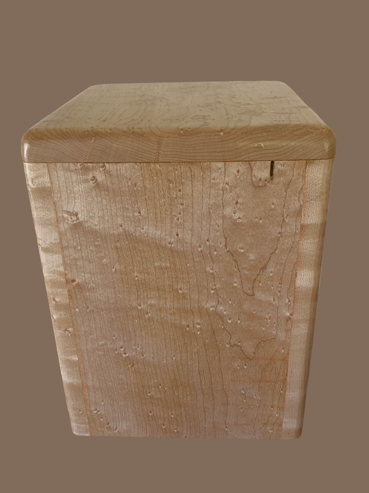 Birdseye Maple Urn-for ashes, up to 440 pounds, possible companion