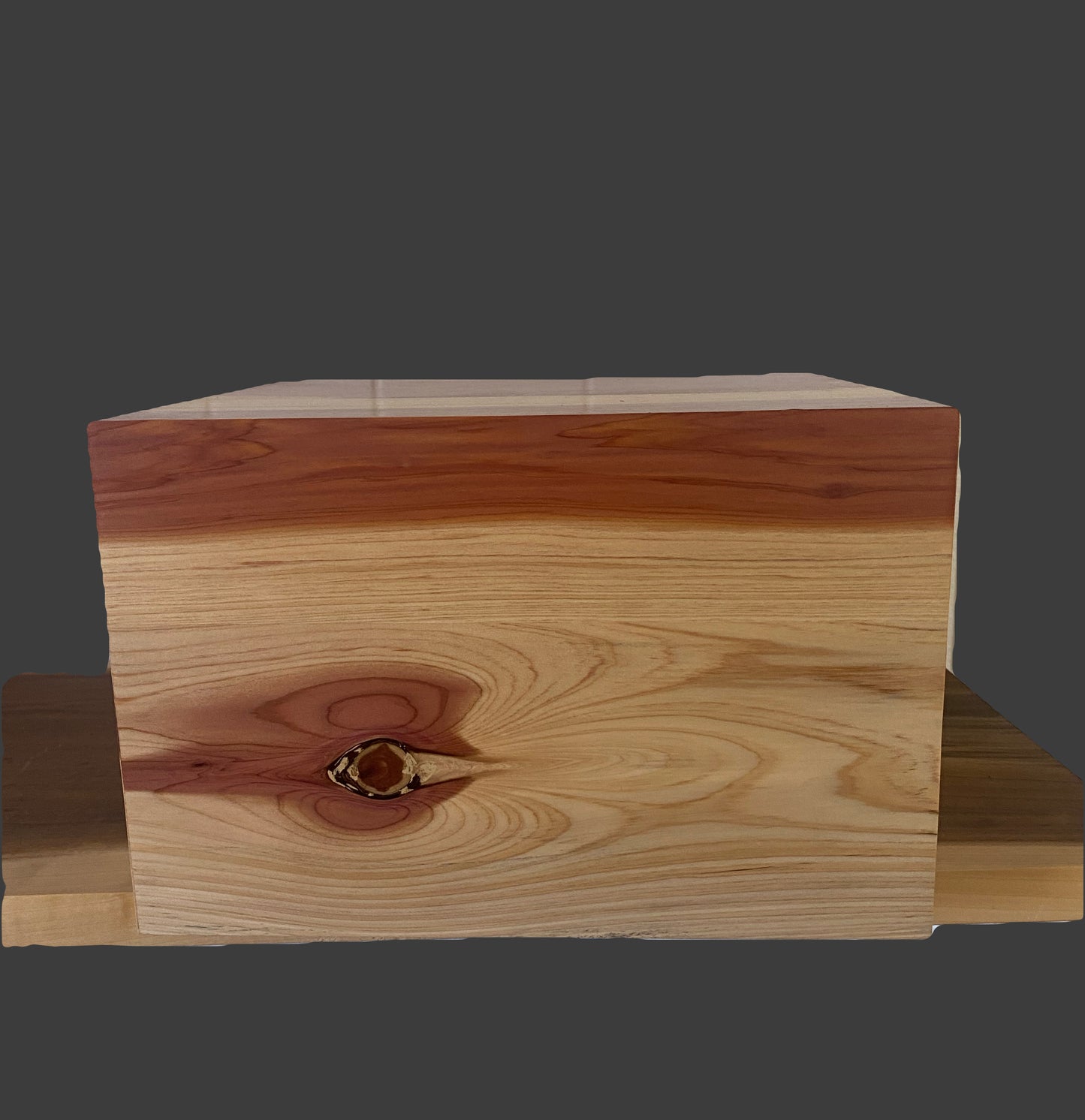 Minimalist Urn-Aromatic Cedar, for Adult Human Ashes, mostly white, up to 280 pounds