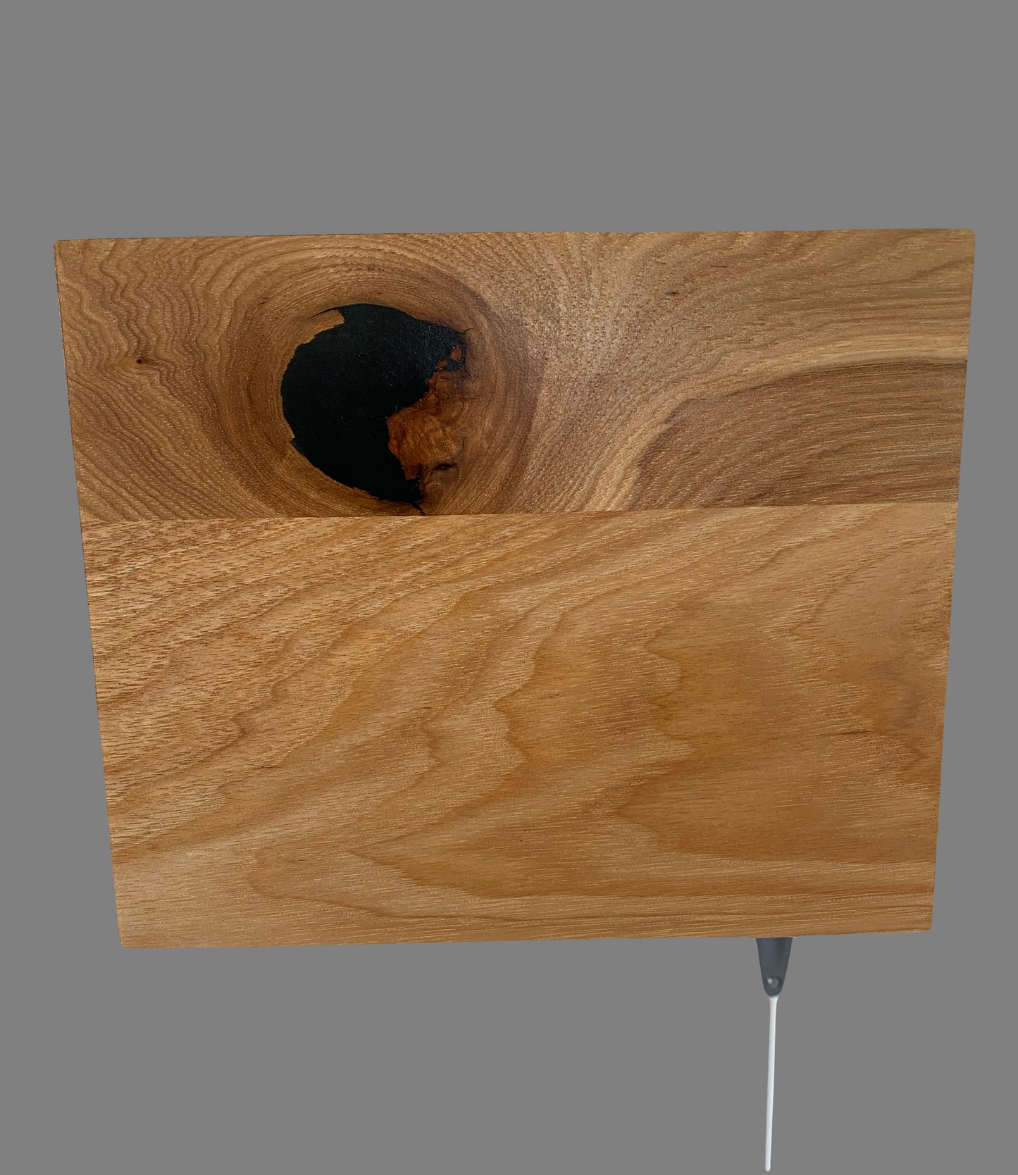 Cremation Urn- Oak and Hickory marbled, black and blue epoxy, imperfect, knotty for Ashes, up to 400 pounds