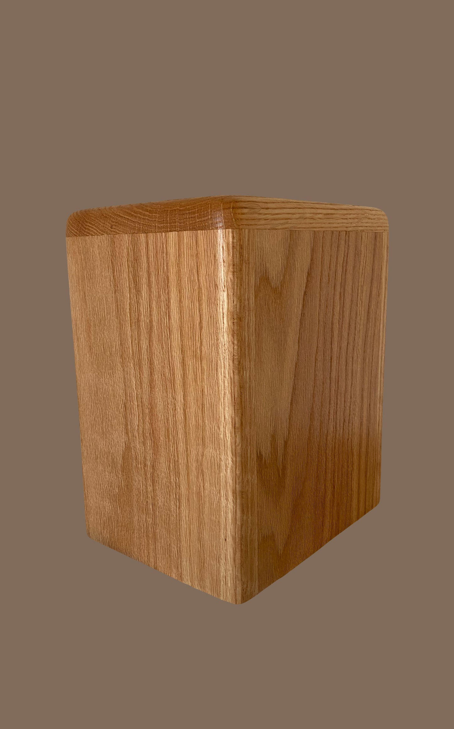 Modernist-Oak Urn for Adult Human Ashes, up to 300 pounds