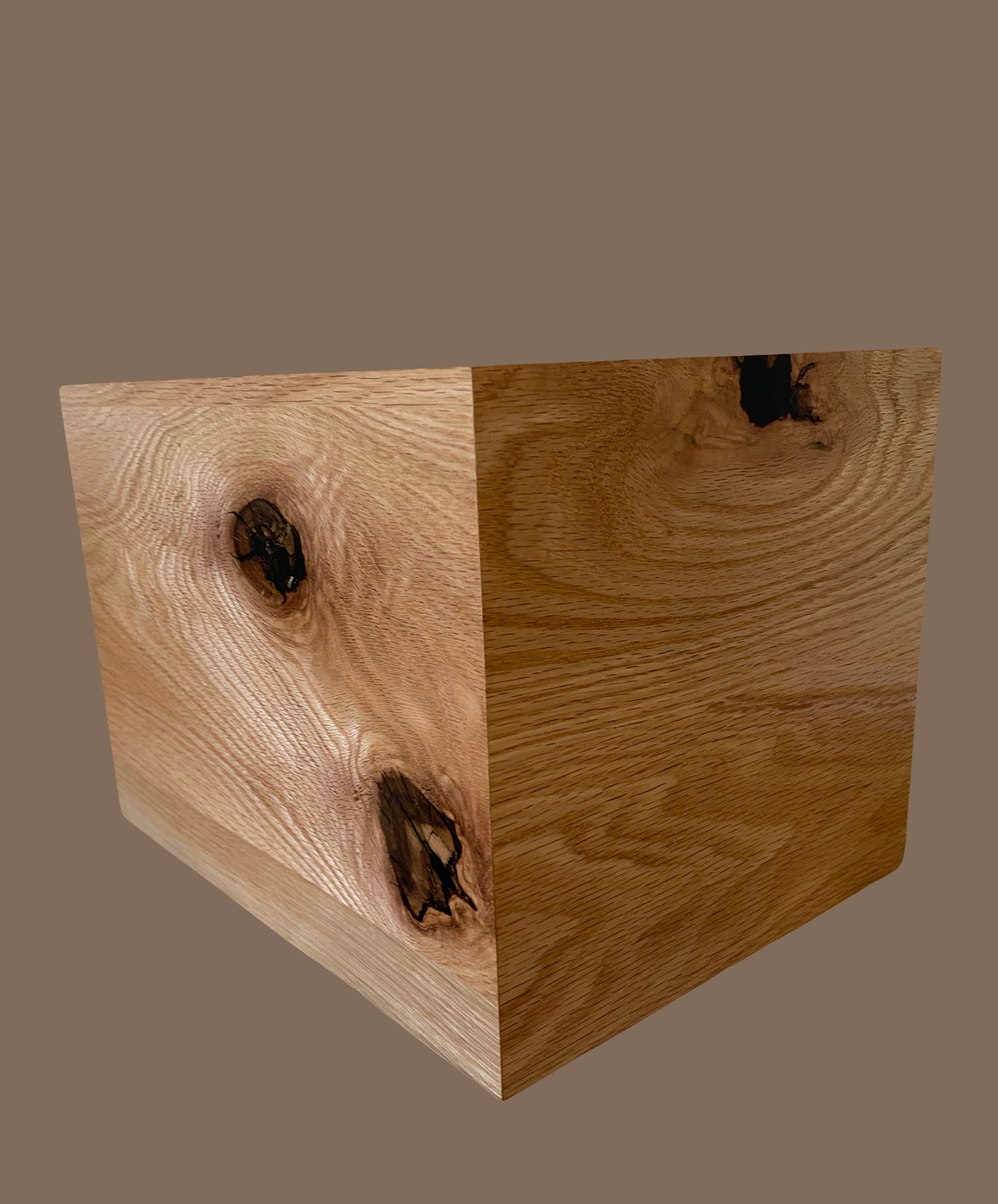 Cremation Urn- Oak—black epoxy, imperfect, knotty for Ashes, up to 300 pounds