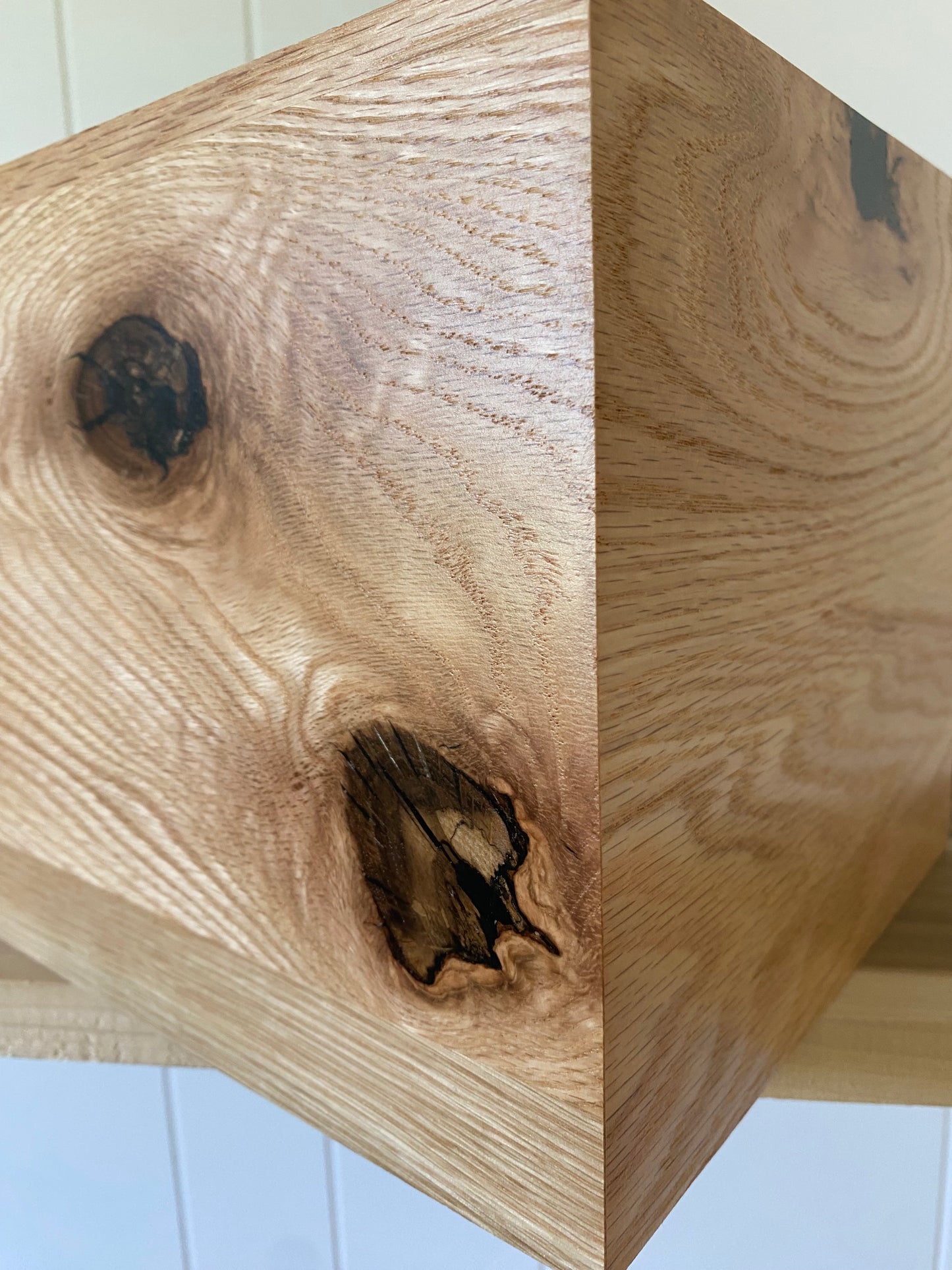 Cremation Urn- Oak—black epoxy, imperfect, knotty for Ashes, up to 300 pounds