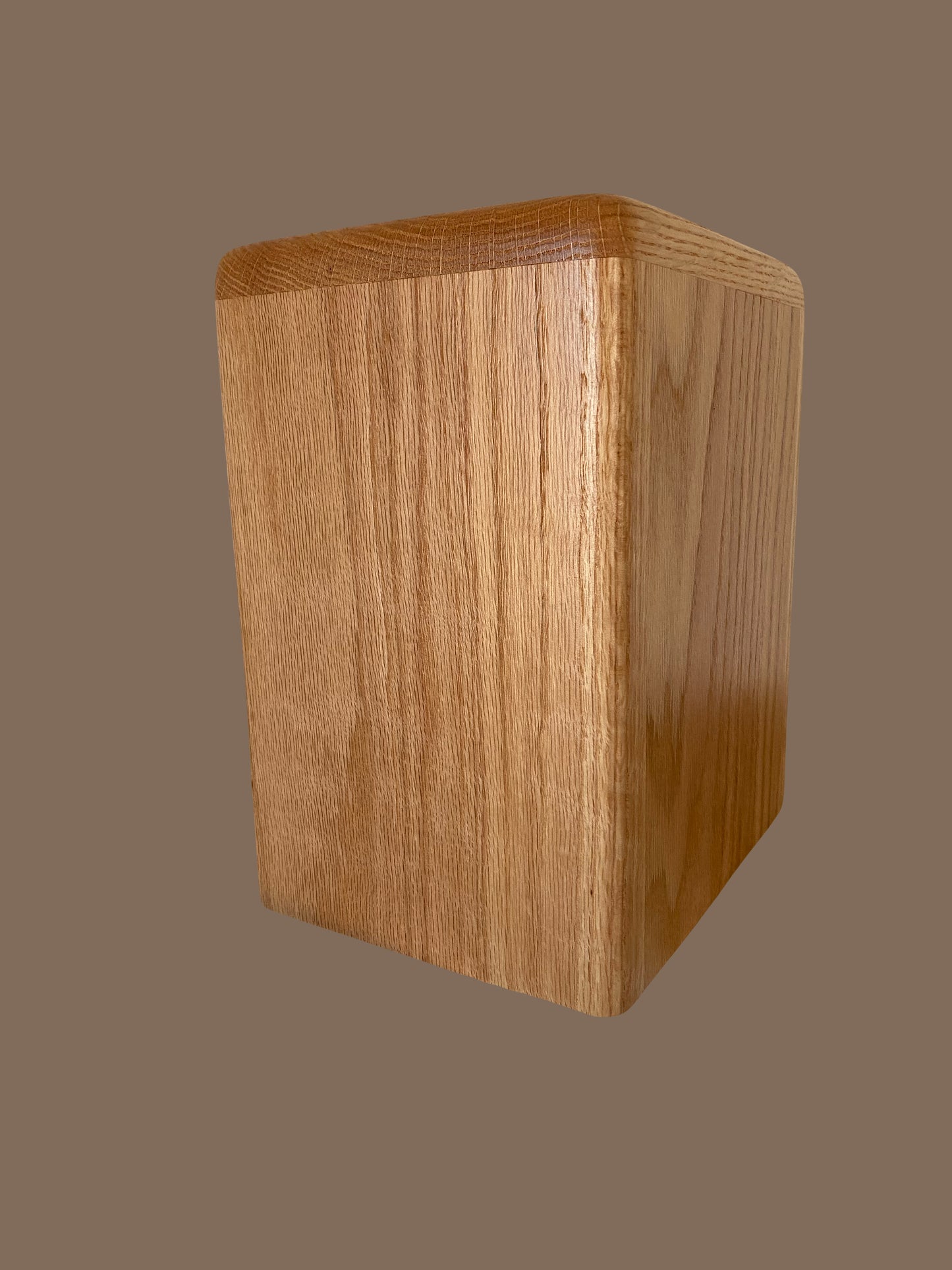 Modernist-Oak Urn for Adult Human Ashes, up to 300 pounds