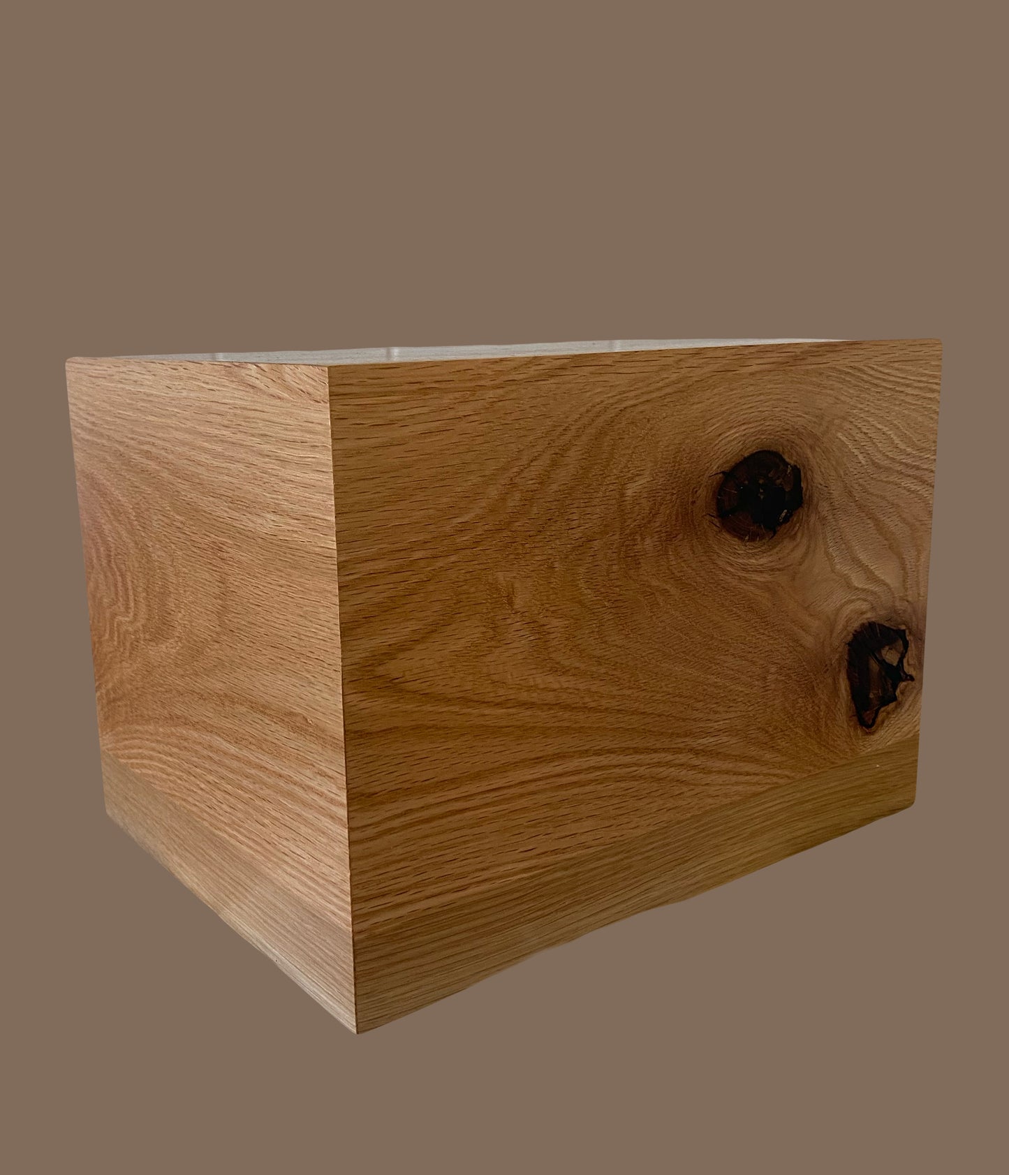 Cremation Urn- Oak—black epoxy, imperfect, knotty for Ashes, up to 300 pounds