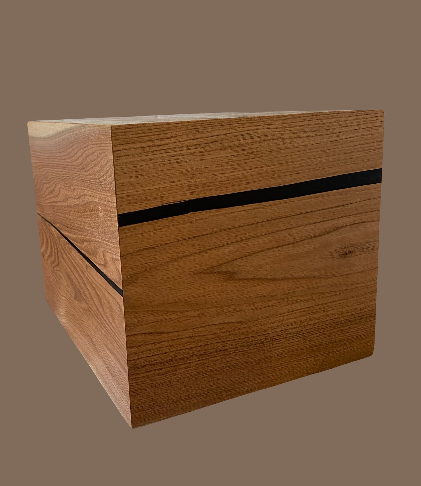 Cremation Urn- Butternut—black epoxy, imperfect, knotty for Ashes, up to 300 pounds