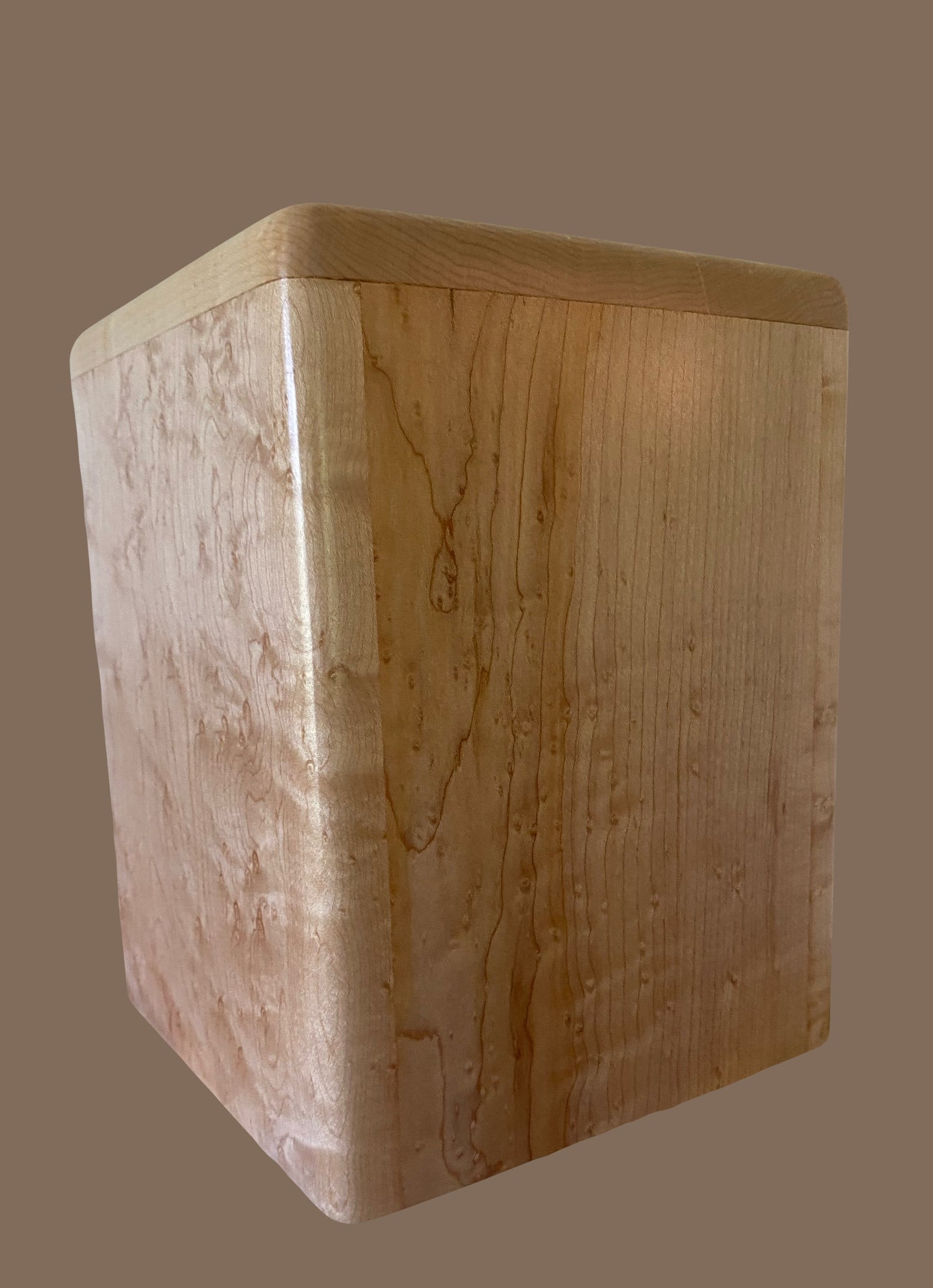 Birdseye Maple Urn-for ashes, up to 440 pounds, possible companion