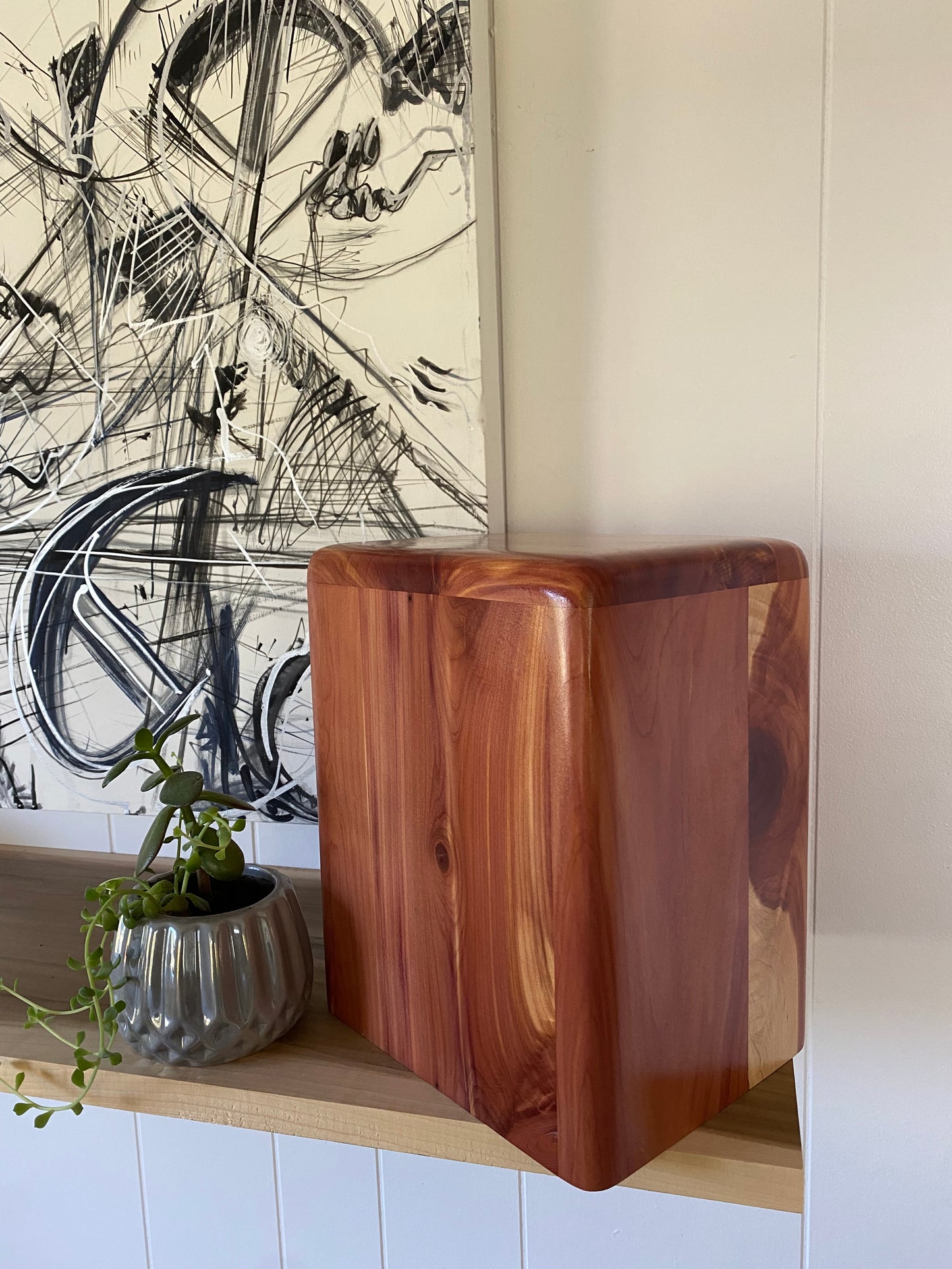 Aromatic Cedar Cremation Urn for Adult Human Ashes, up to 300 pounds, Naturalist model