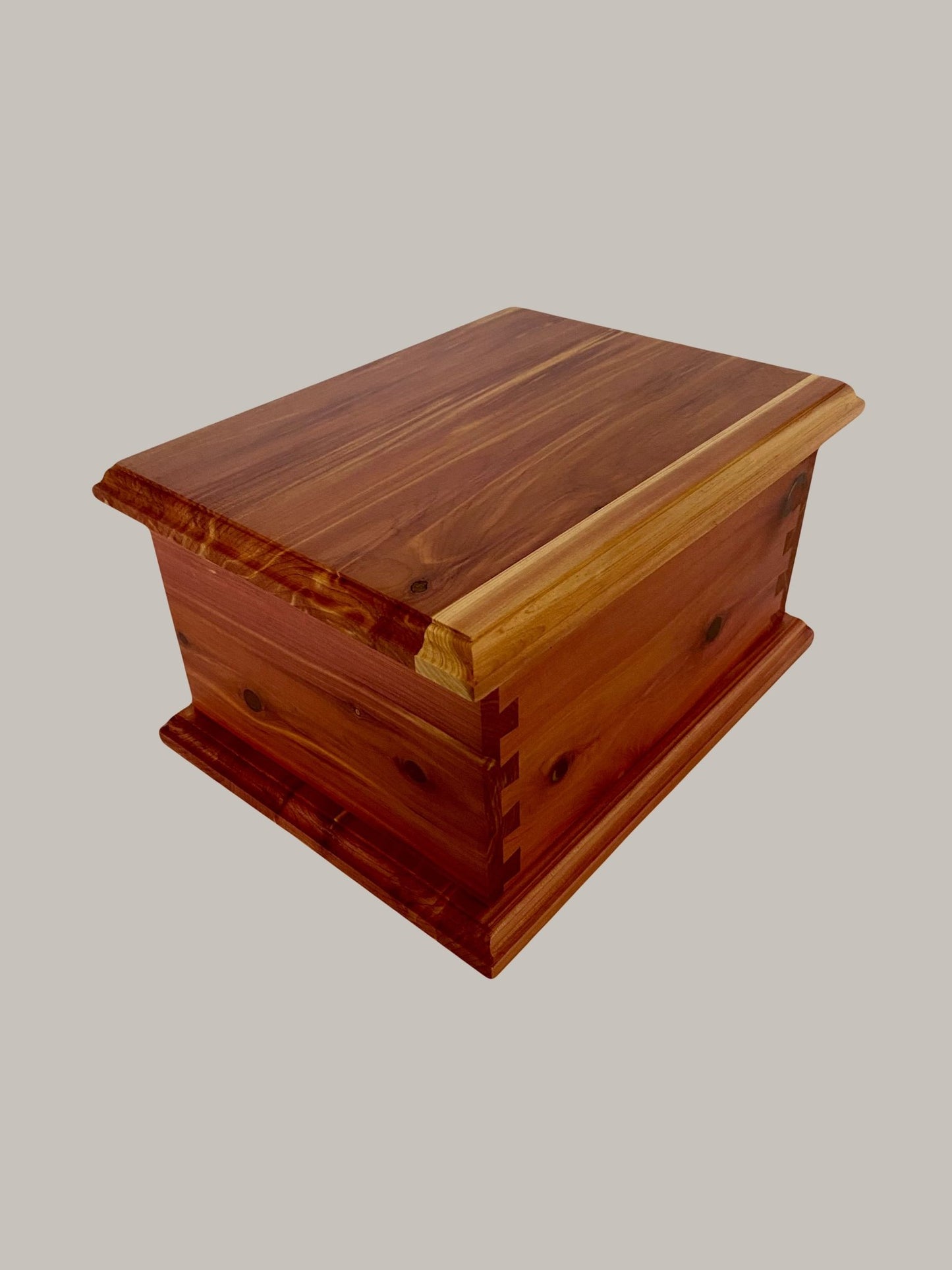 Aromatic Cedar Dovetail Urn for Human Ashes, up to 230 pounds