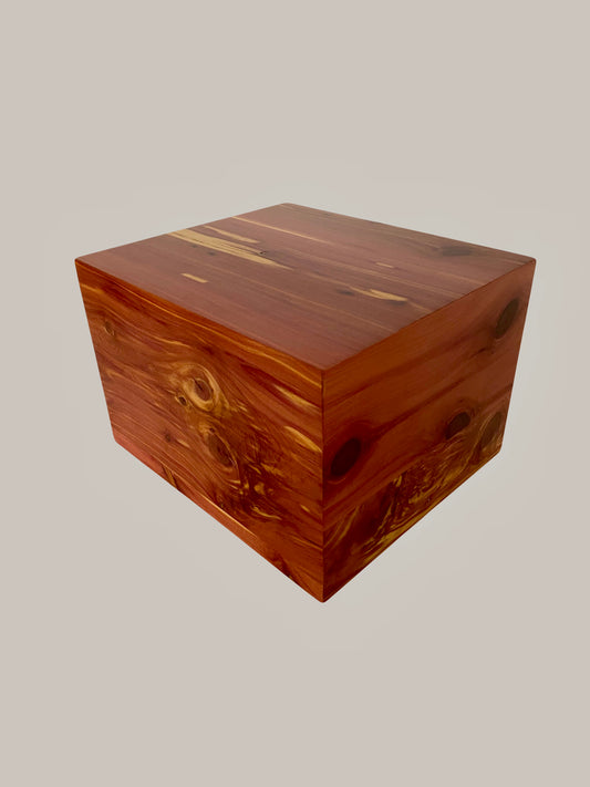 Minimalist Urn-Aromatic Cedar, for Adult Human Ashes, up to 280 pounds