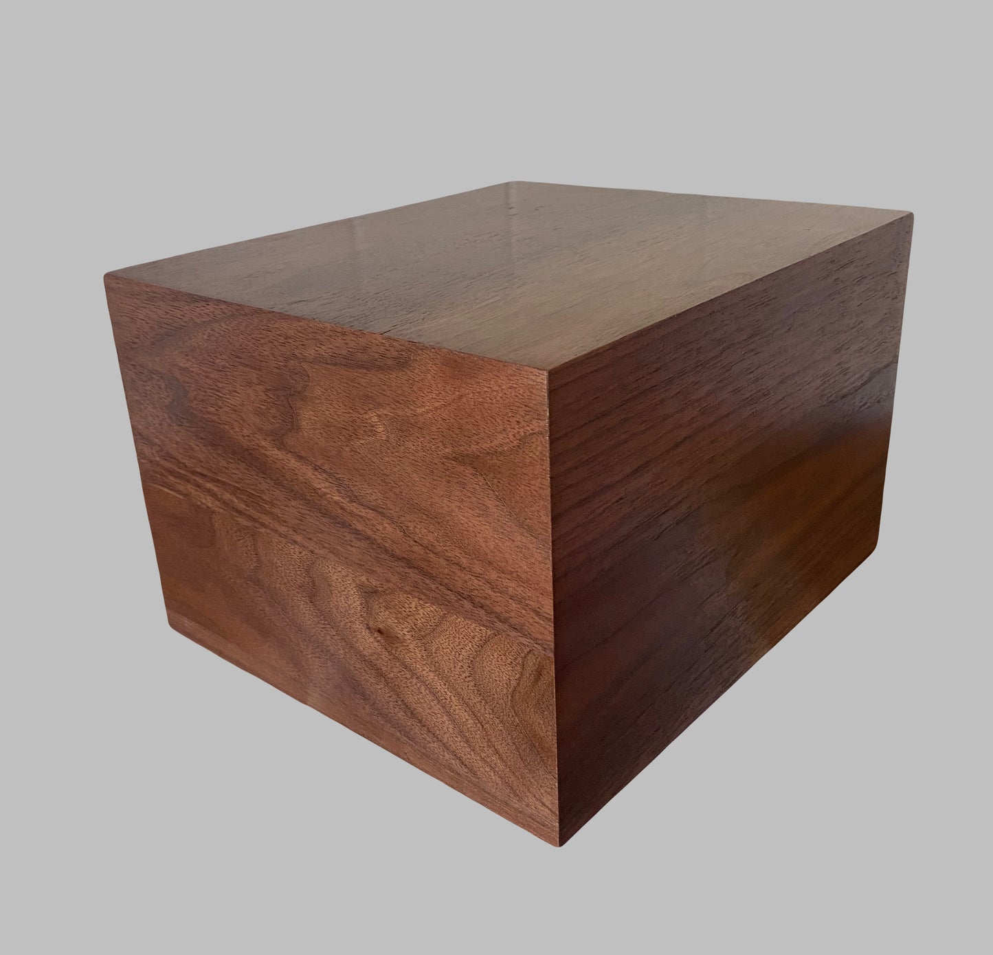 Minimalist Cremation Urn-Black Walnut, for Adult Human Ashes, up to 280 pounds