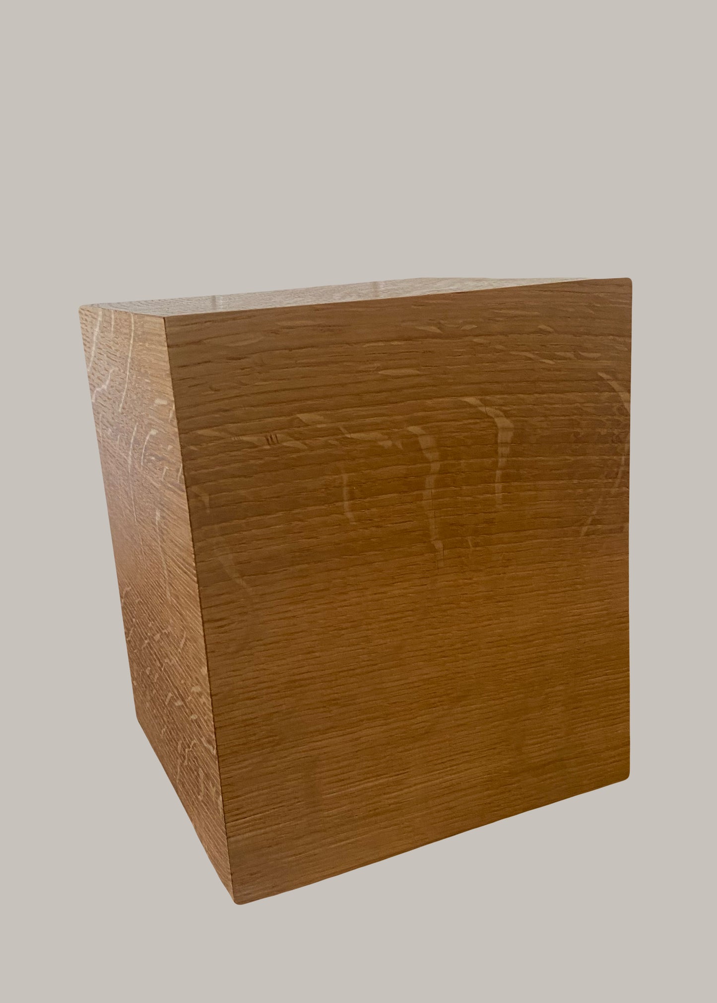 Quartersawn Oak cube Cremation Urn for Small Human ashes, up to 115 pounds