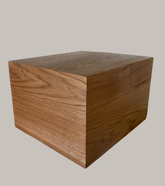 Minimalist Cremation Urn-Butternut, for Adult Human Ashes, up to 280 pounds