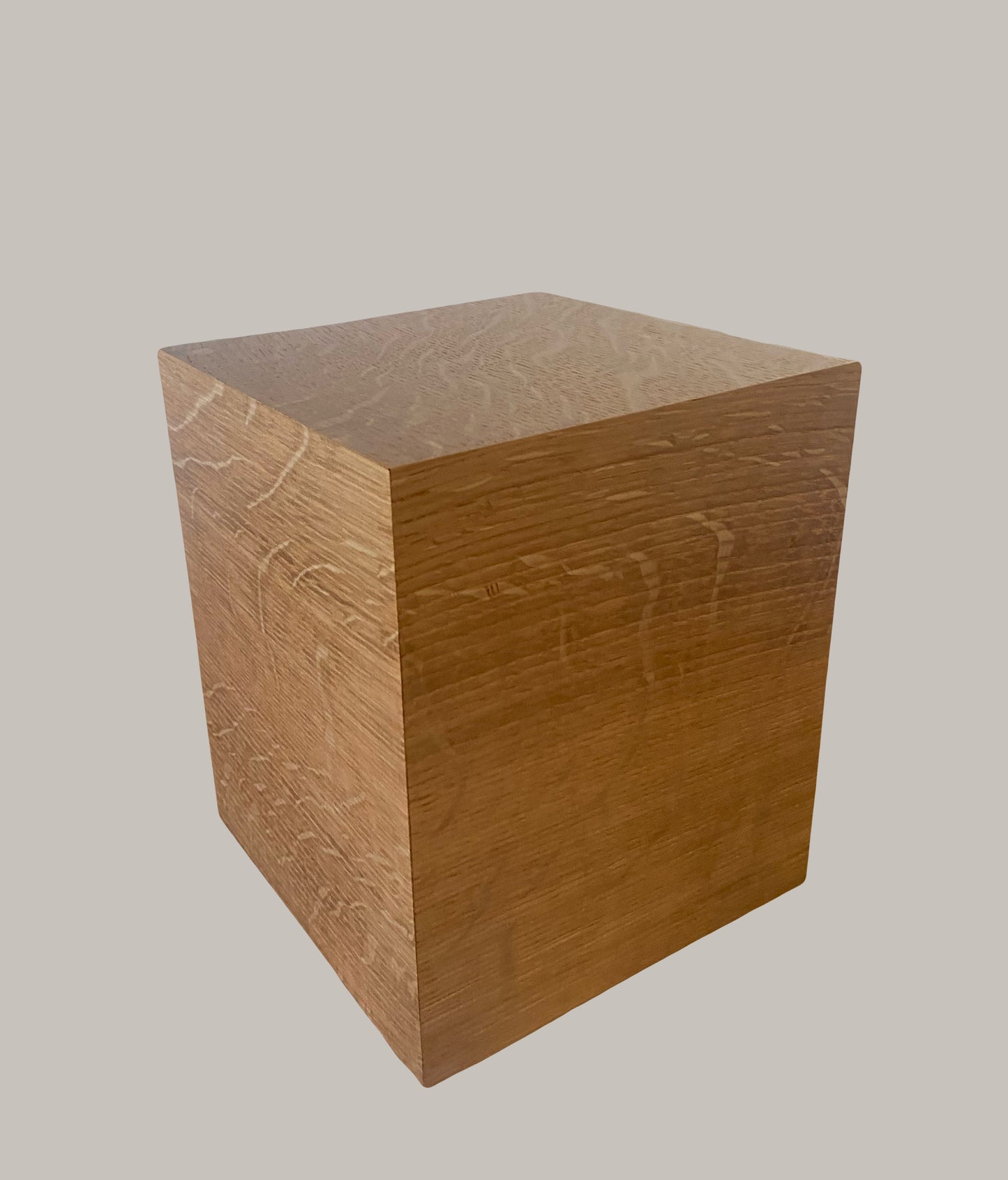 Quartersawn Oak cube Cremation Urn for Small Human ashes, up to 115 pounds