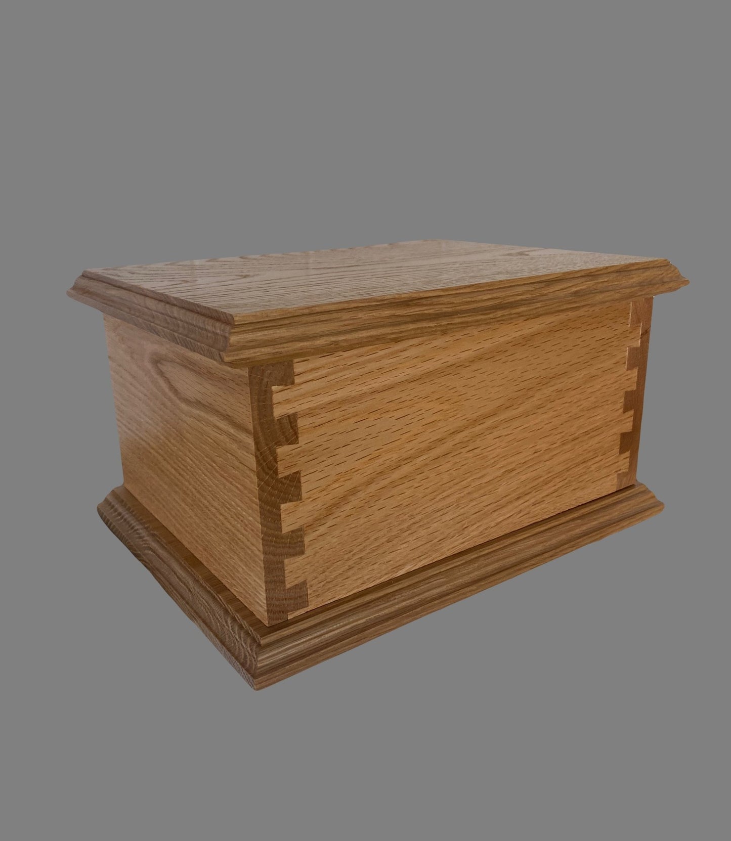 Oak Dovetail Urn for Adult Human Ashes, up to 230 pounds