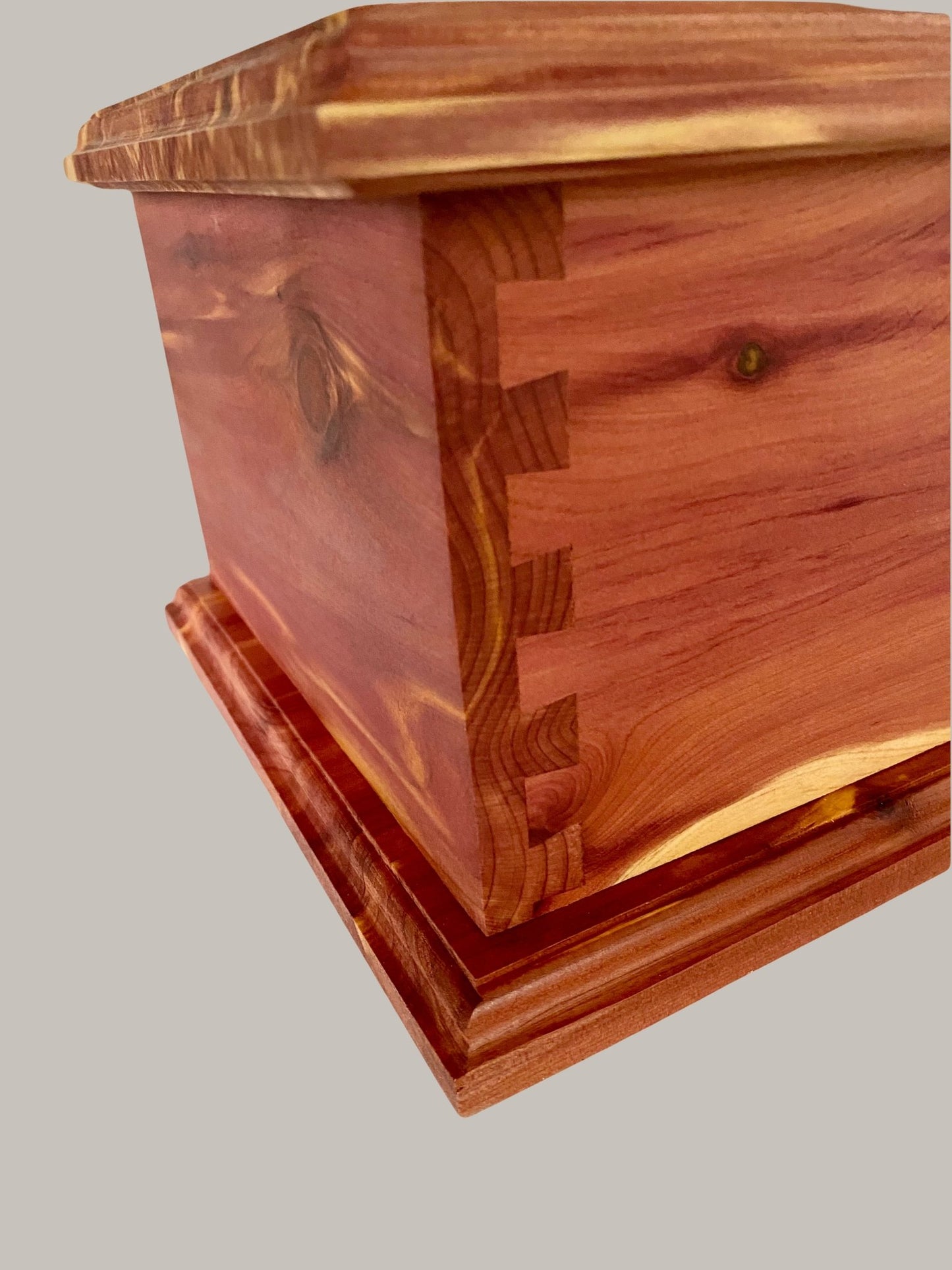 Aromatic Cedar Dovetail Urn for Human Ashes, up to 230 pounds