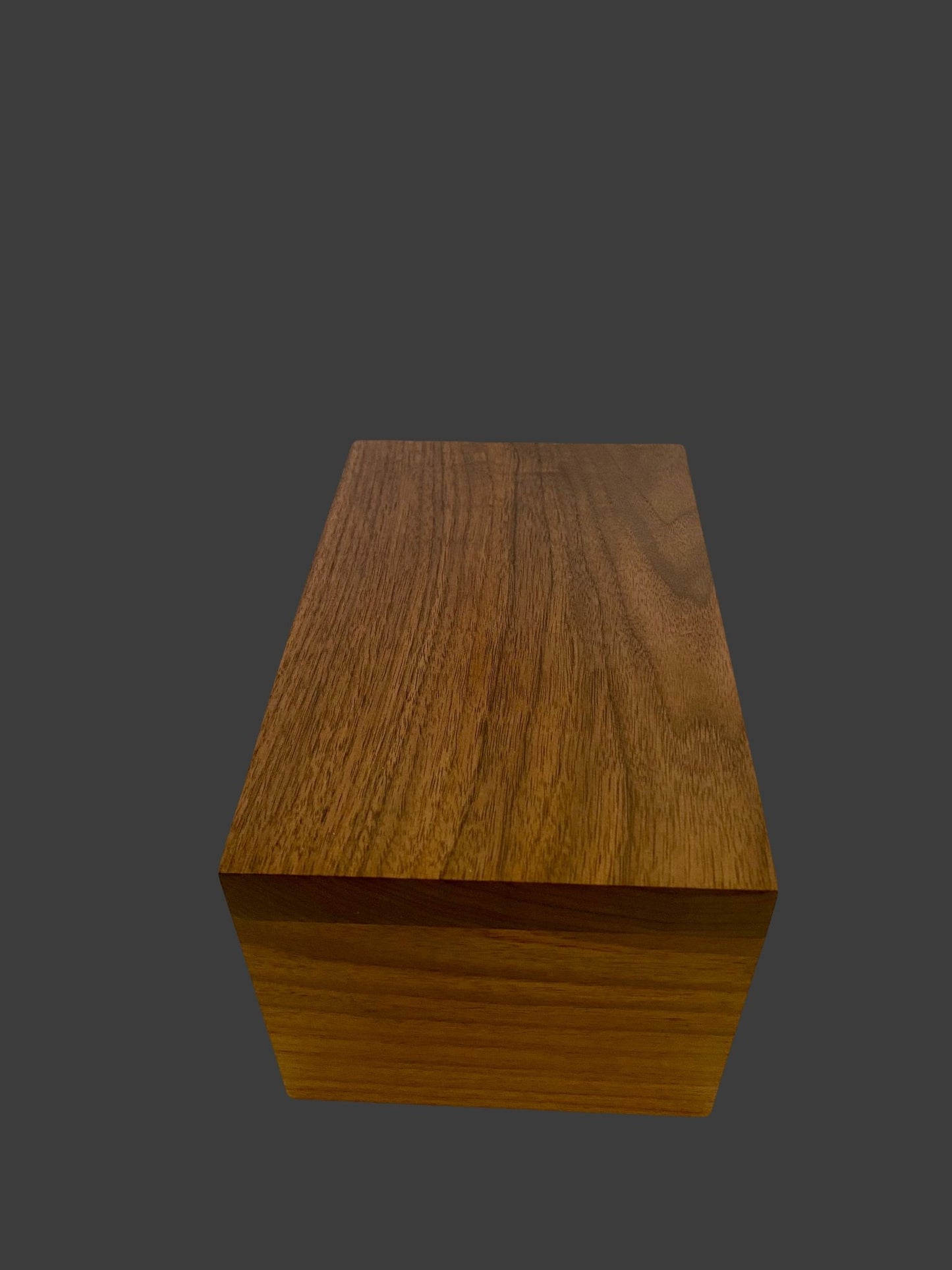 Minimalist Cremation Urn-Black Walnut-dovetail, for Adult Human Ashes, up to 120 pounds