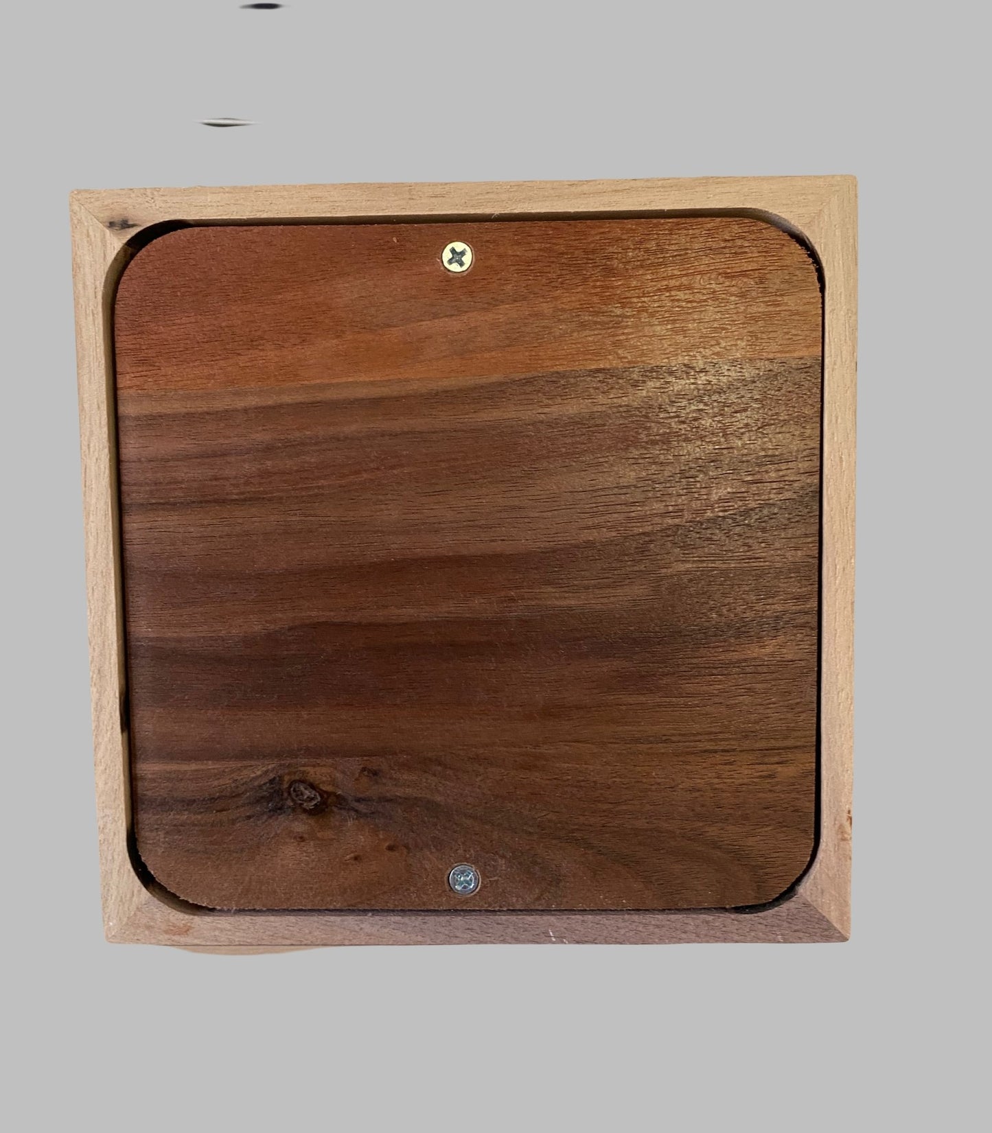 Minimalist Cremation Urn-Black Walnut, blue epoxy, marbled imperfect wood, for Adult Human Ashes, up to 215 pounds