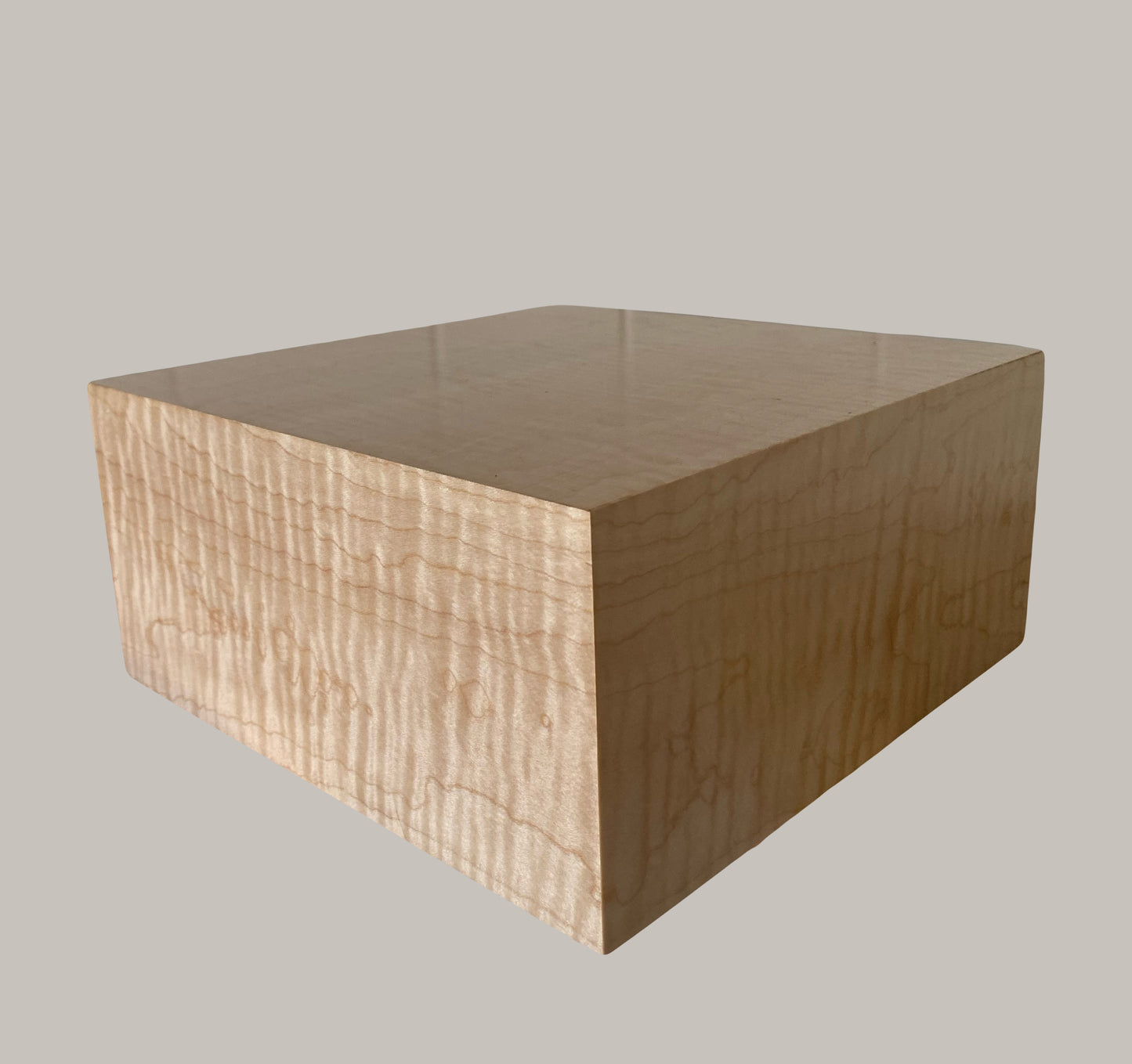 Minimalist Cremation Urn-Curly Maple, for Adult Human Ashes, up to 135 pounds