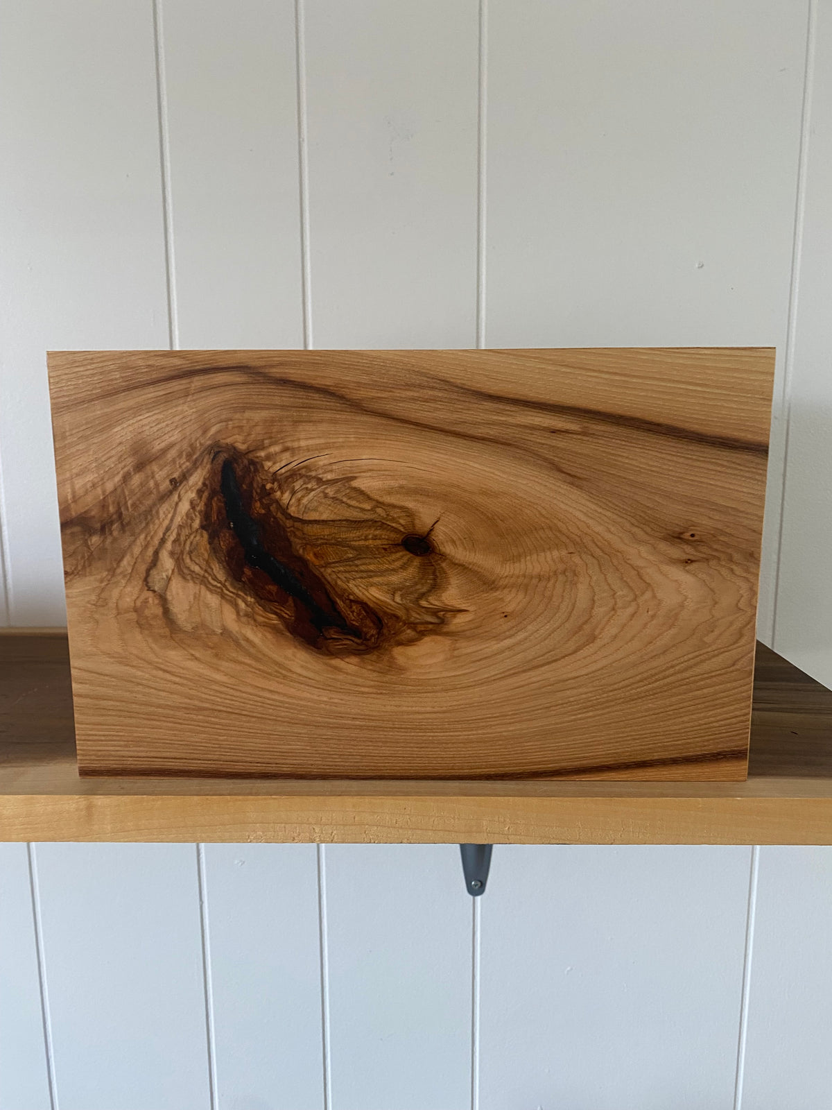 Minimalist Cremation Urn-Hickory, black epoxy for Adult Human Ashes, up to 240 pounds