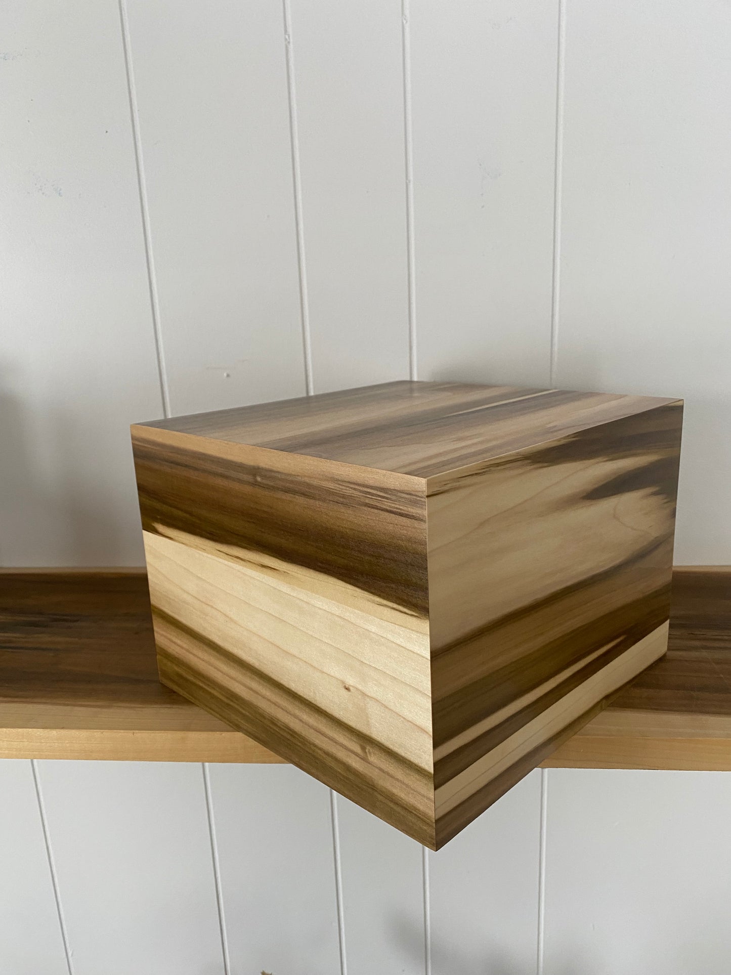 Minimalist Cremation Urn-Tulip Poplar, for Adult Human Ashes, up to 315 pounds