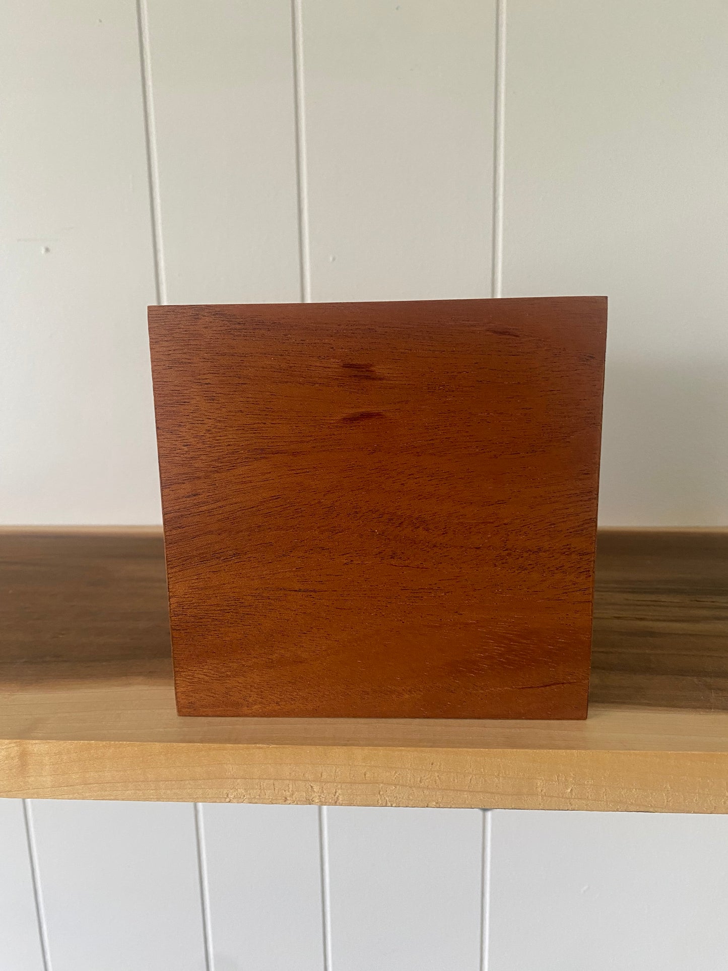 African Mahogany Cube Cremation Urn for Small Human ashes, up to 90 pounds