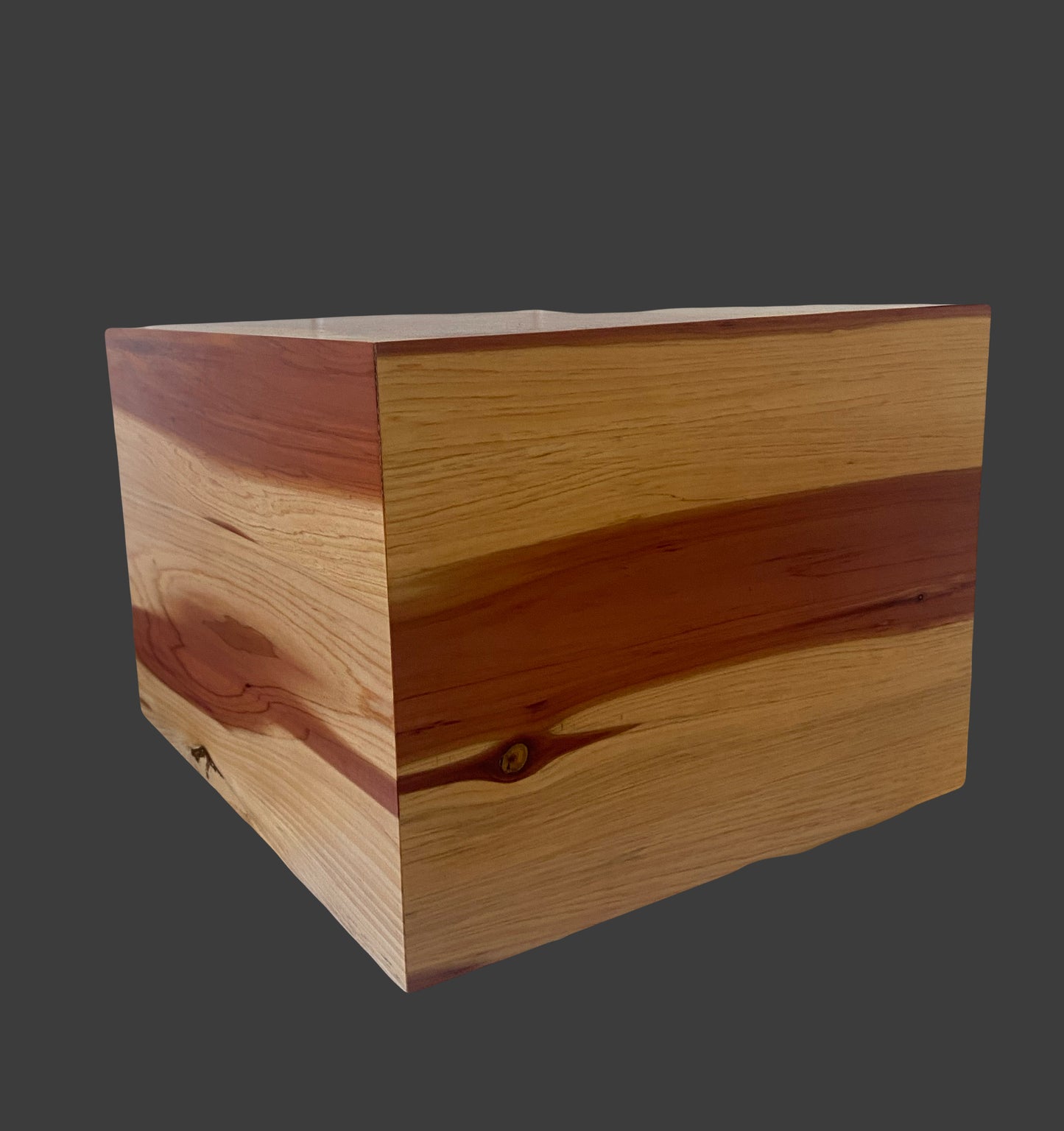 Minimalist Urn-Aromatic Cedar, for Adult Human Ashes, mostly white, up to 280 pounds
