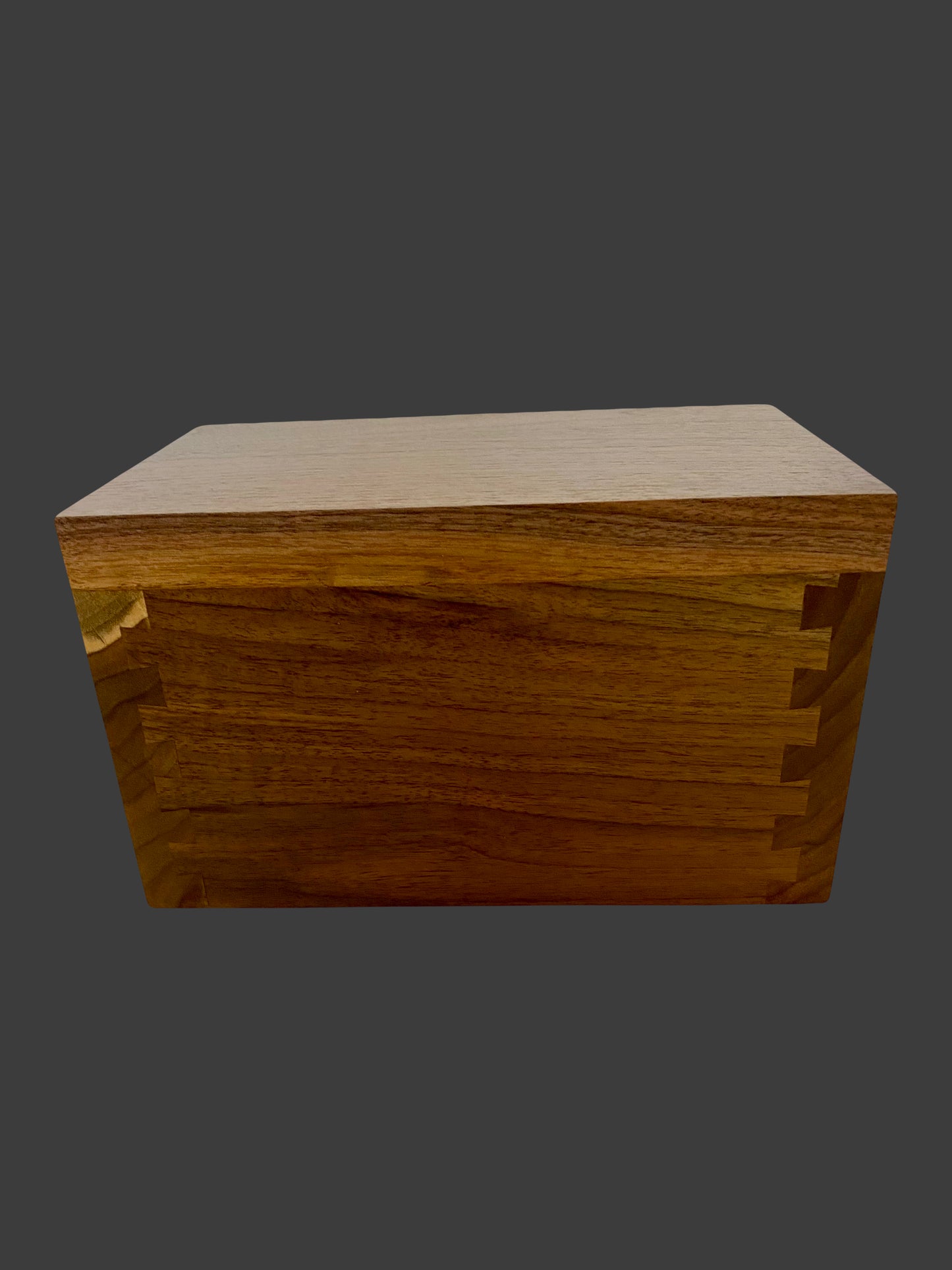 Minimalist Cremation Urn-Black Walnut-dovetail, for Adult Human Ashes, up to 120 pounds