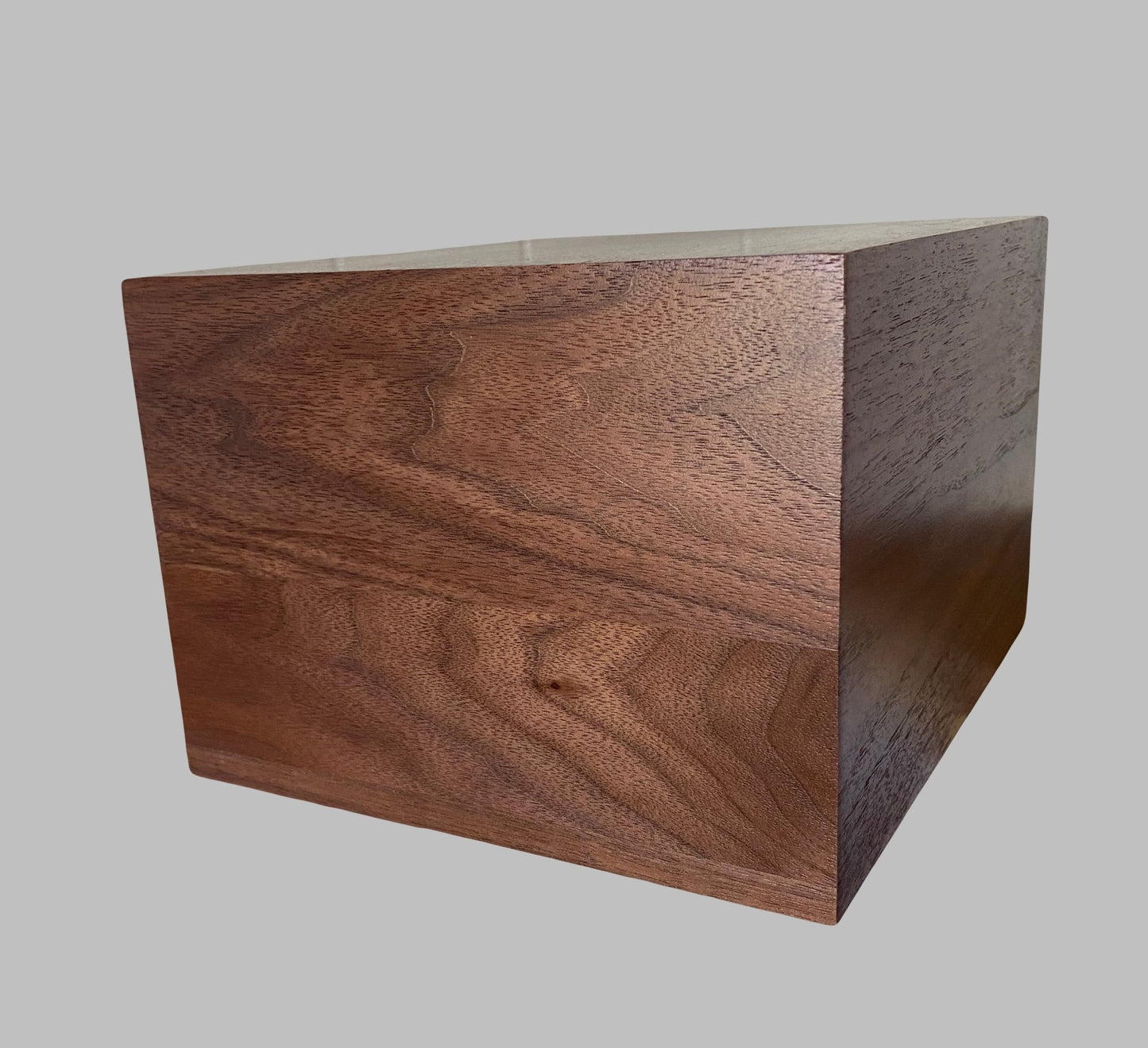 Minimalist Cremation Urn-Black Walnut, for Adult Human Ashes, up to 280 pounds