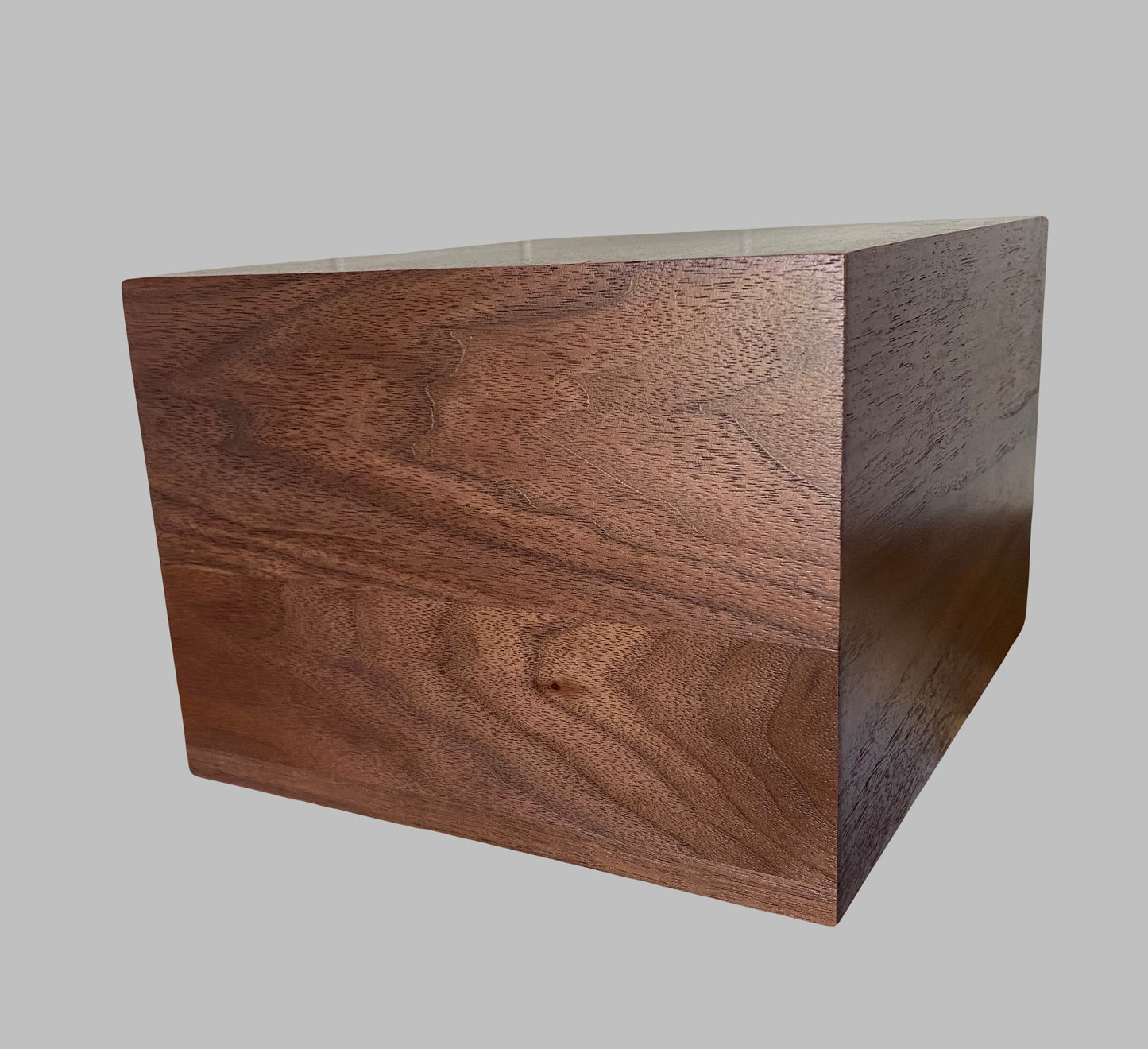 Minimalist Cremation Urn-Black Walnut, for Adult Human Ashes, up to 280 pounds