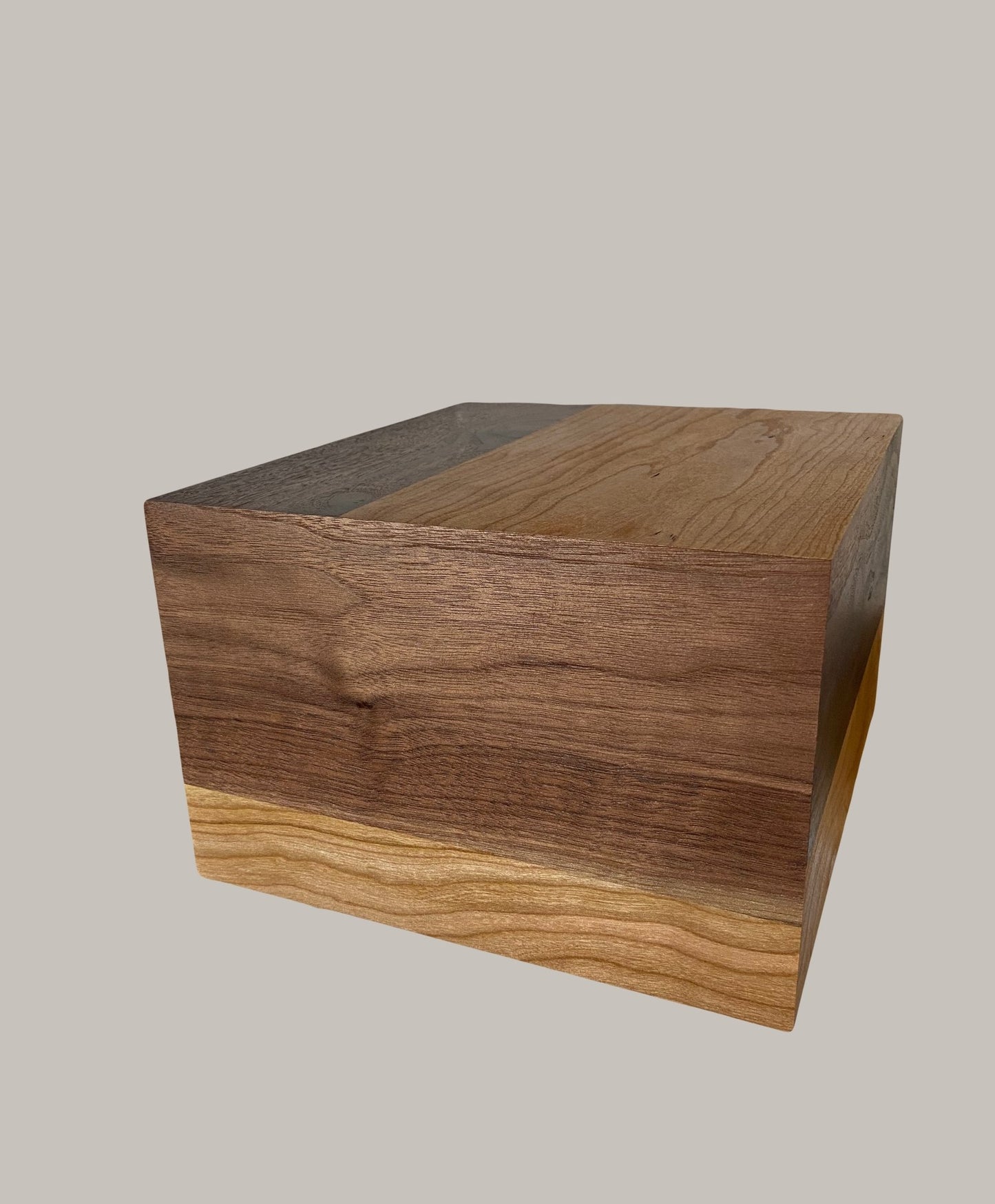 Minimalist Cremation Companion Urn-Black Walnut-Cherry, for Adult Human Ashes, up to 440 pounds