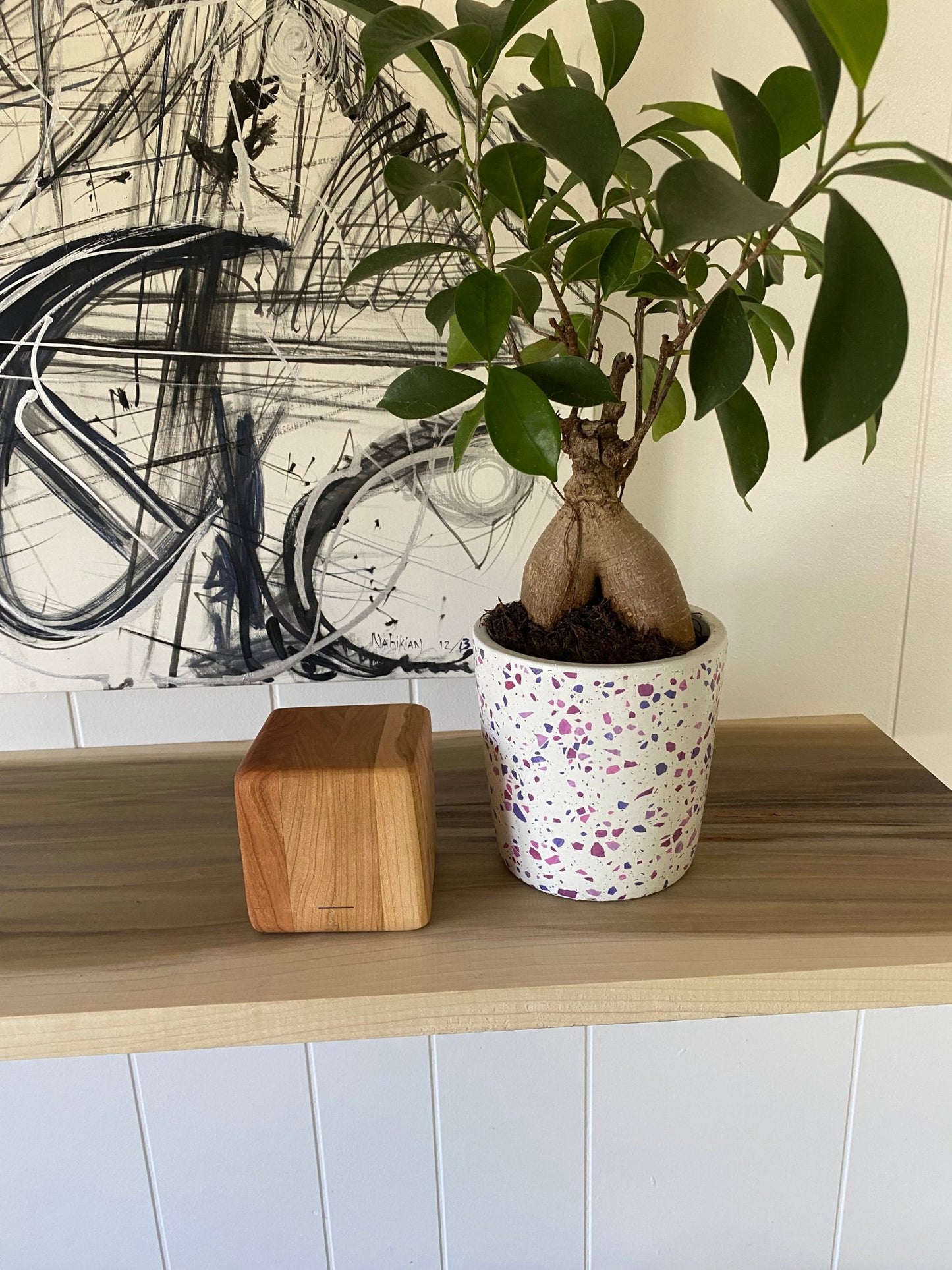 Keepsake Therapy Cube-Minimalist Cherry wood-Stress relief block