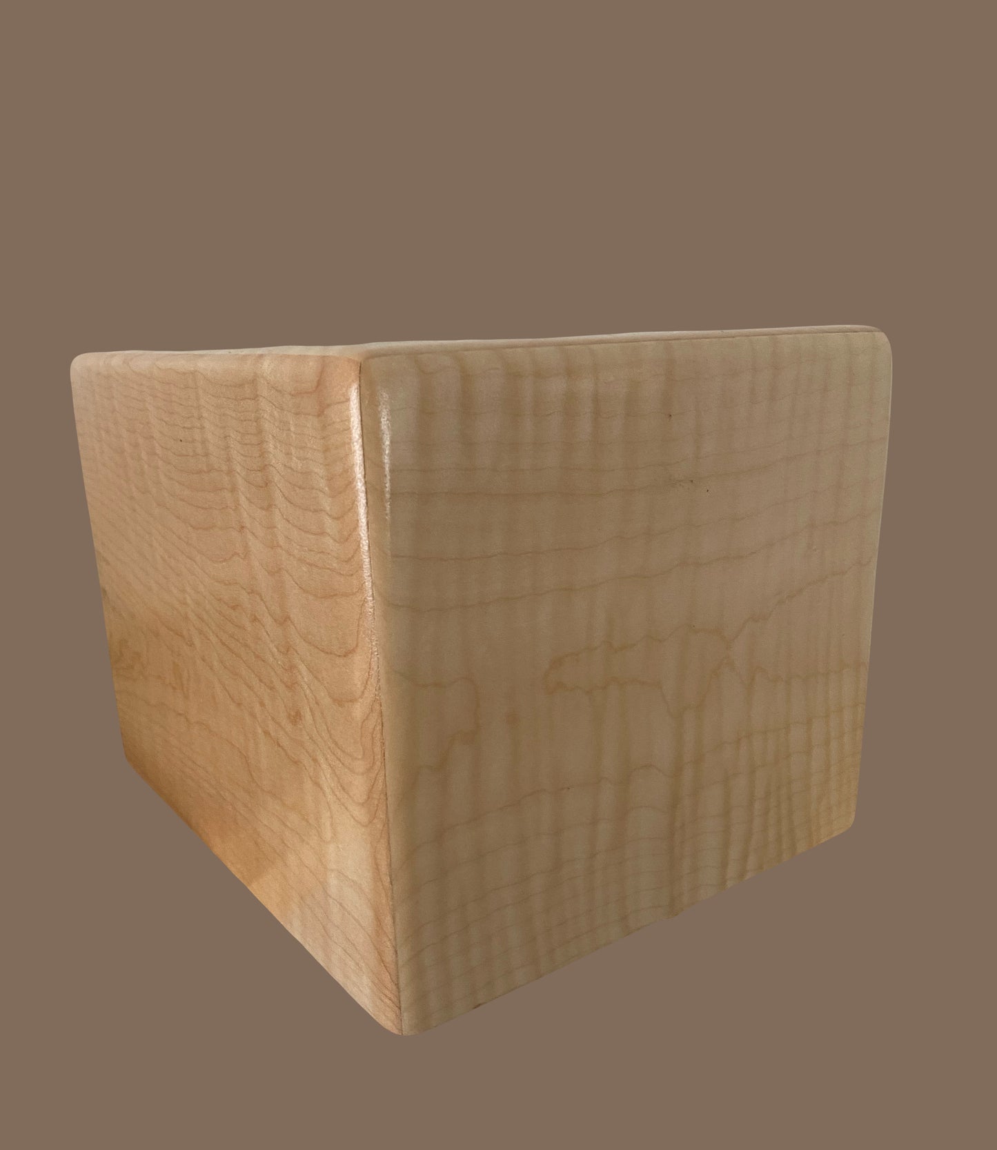 Minimalist Cremation Rounded Urn-Curly Maple, for Adult Human Ashes, up to 200 pounds
