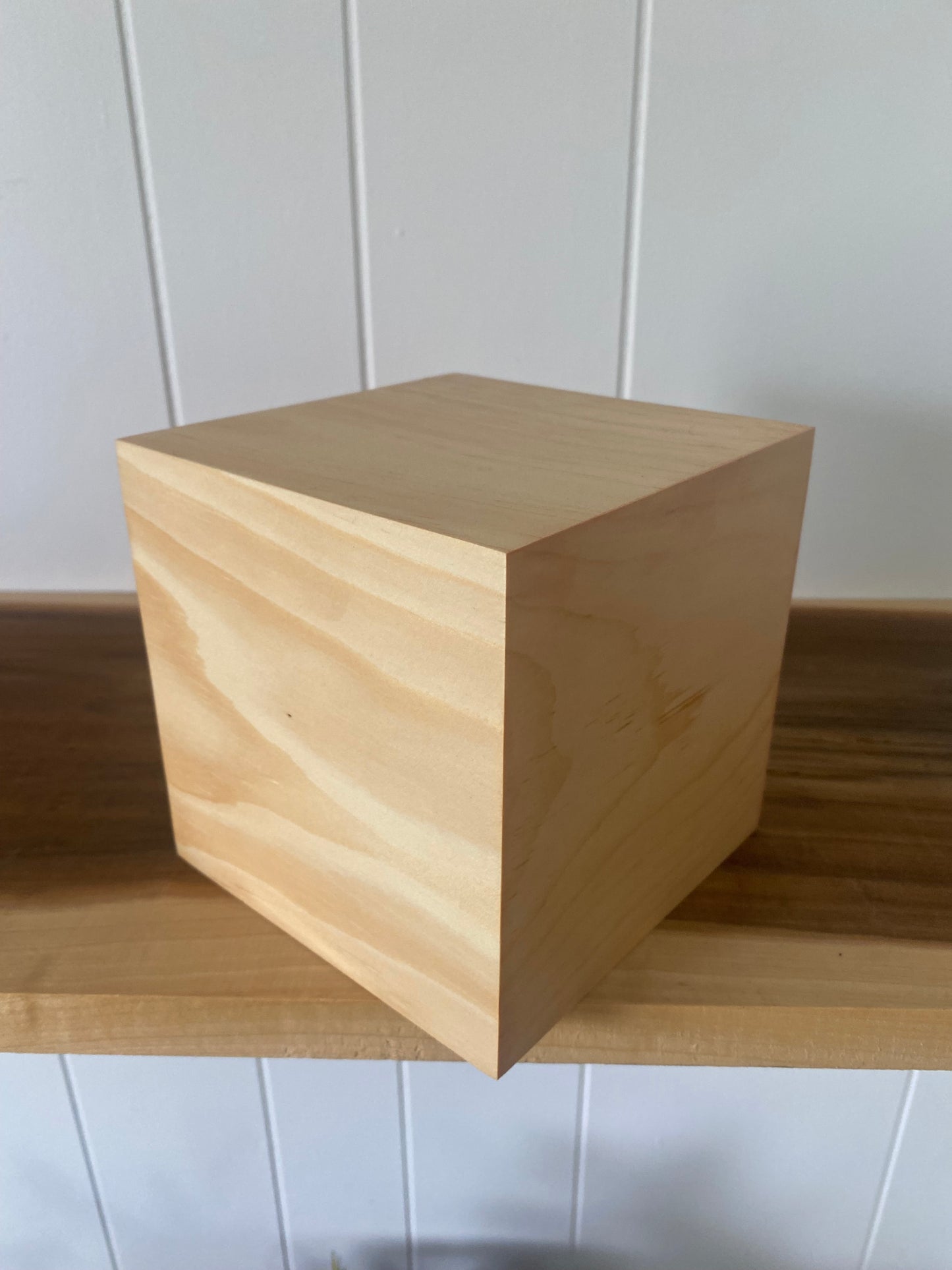 Pine wood Cube Cremation Urn for Small Human ashes, up to 90 pounds