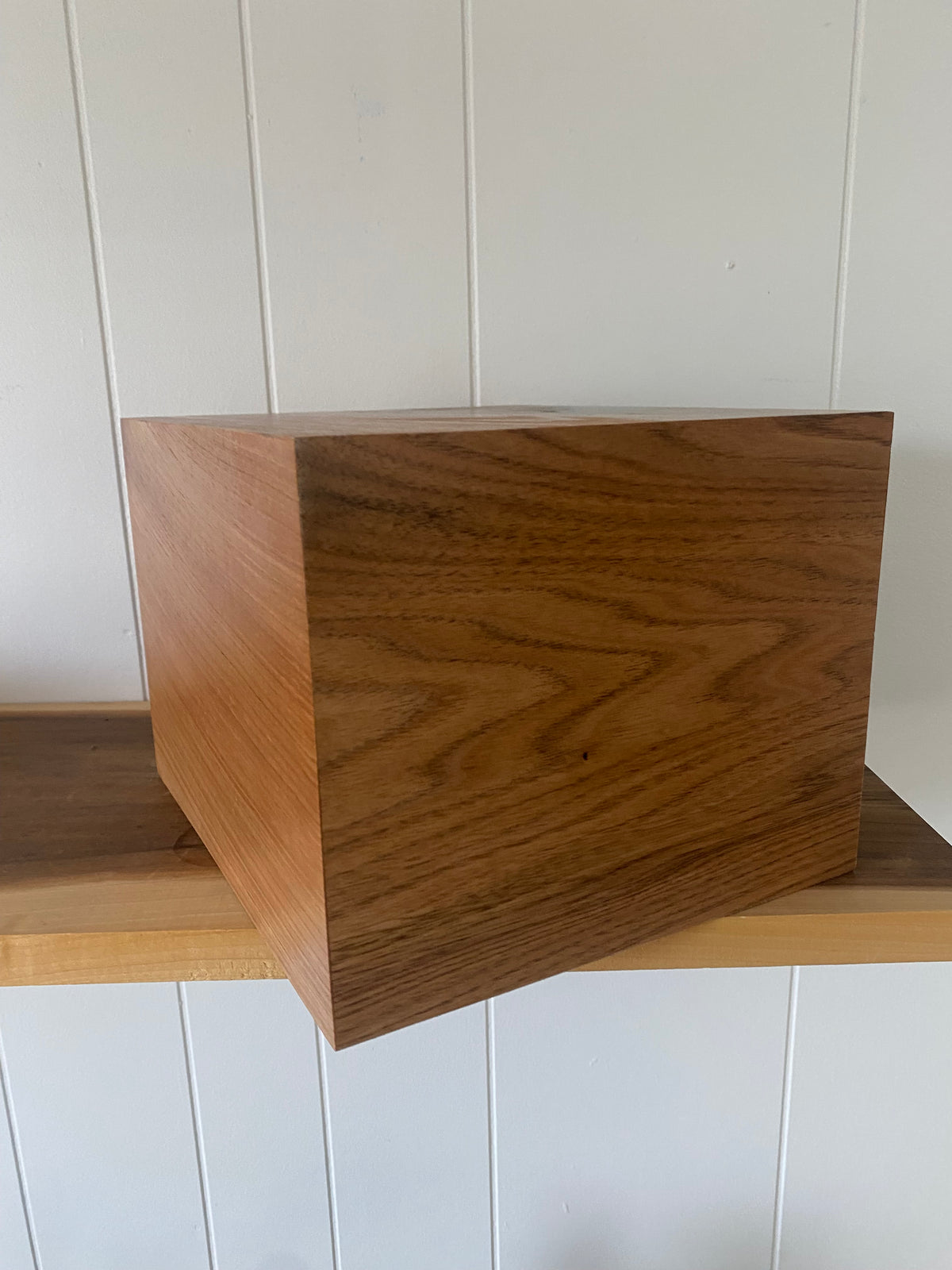 Minimalist Cremation Urn-Butternut, green epoxy for Adult Human Ashes, up to 300 pounds