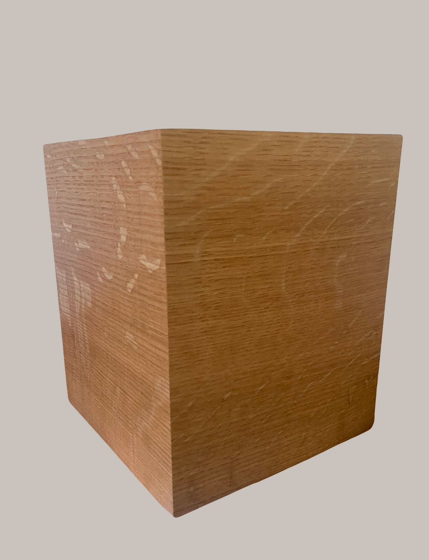 Quartersawn Oak cube Cremation Urn for Small Human ashes, up to 115 pounds