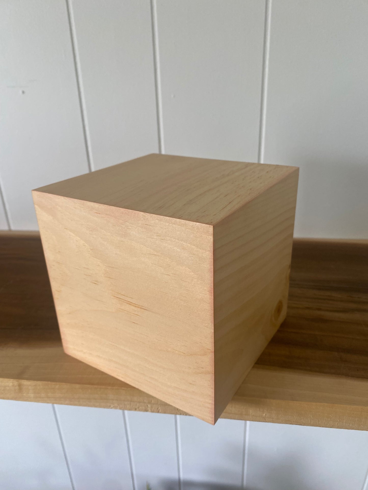 Pine wood Cube Cremation Urn for Small Human ashes, up to 90 pounds