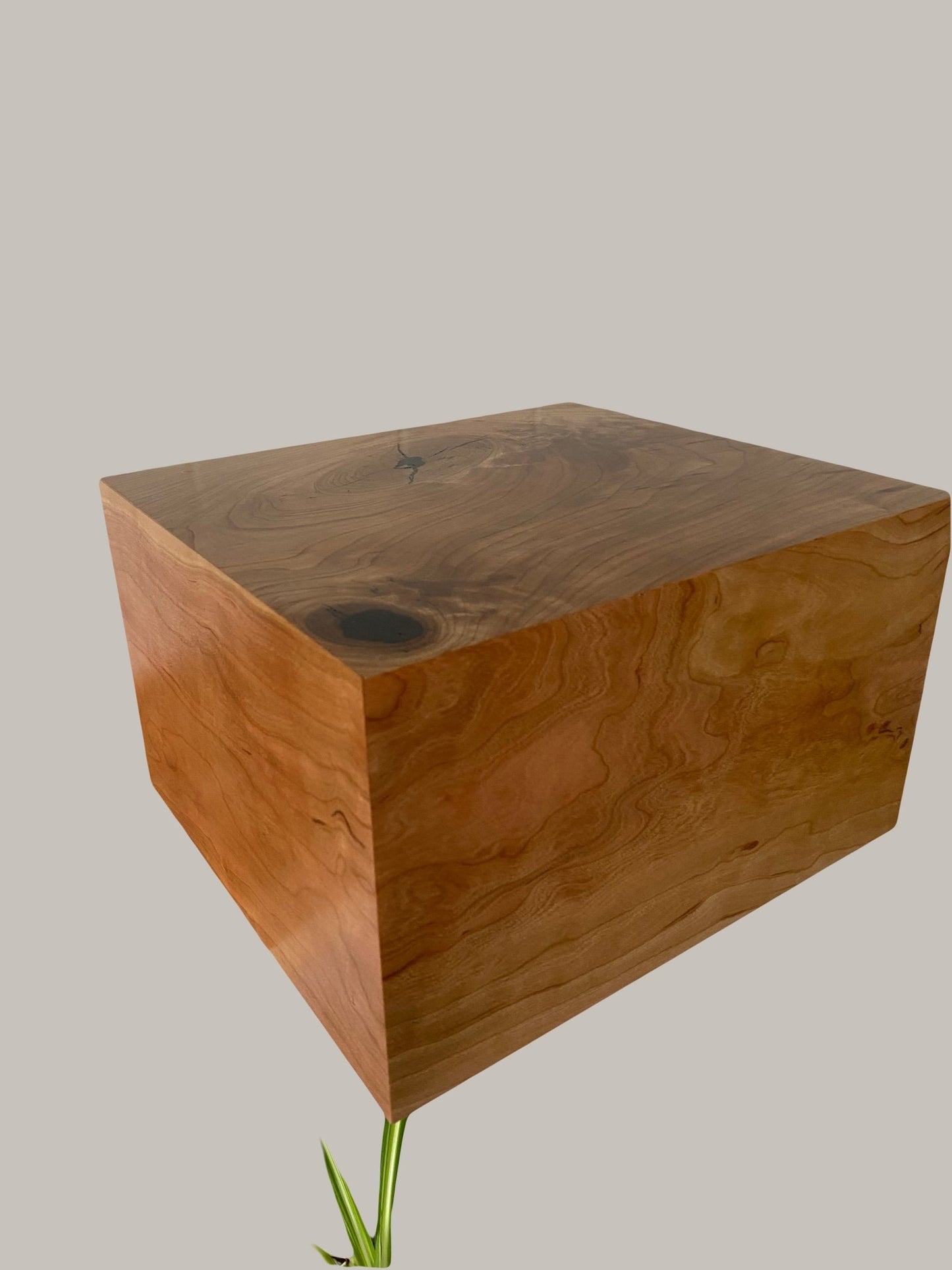 Minimalist Cremation Urn-Aged Cherry, black and blue epoxy, marbled imperfect wood, for Adult Human Ashes, up to 400 pounds