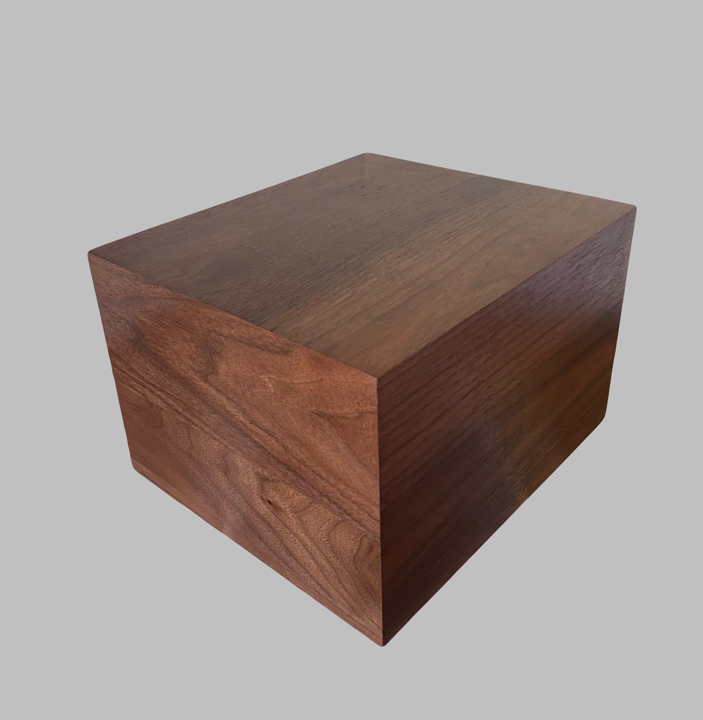 Minimalist Cremation Urn-Black Walnut, for Adult Human Ashes, up to 280 pounds