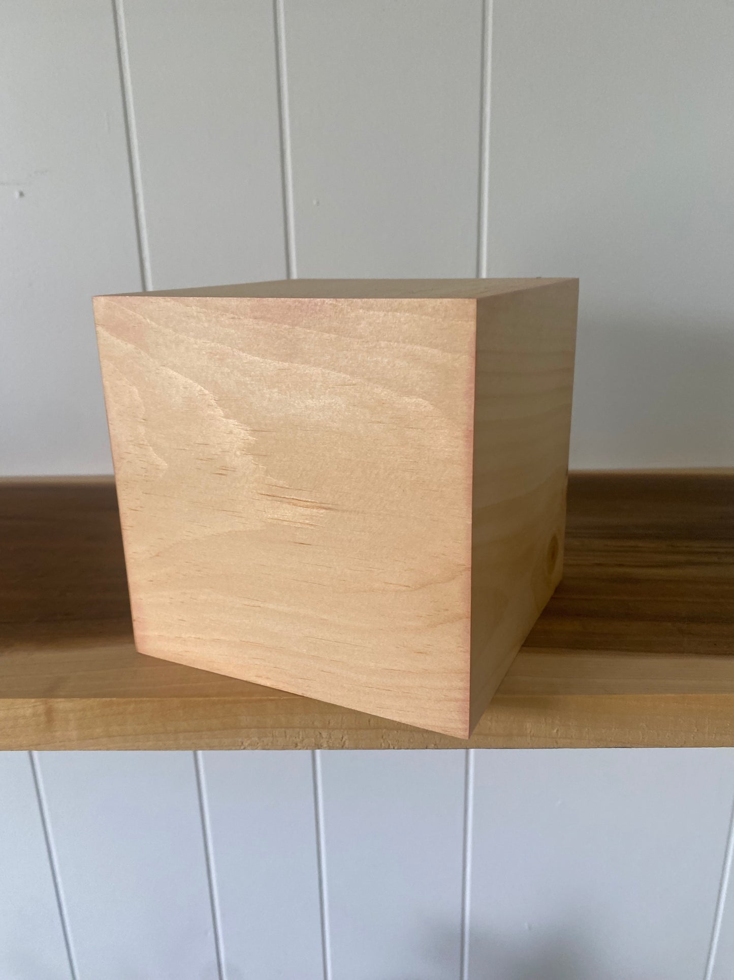 Pine wood Cube Cremation Urn for Small Human ashes, up to 90 pounds