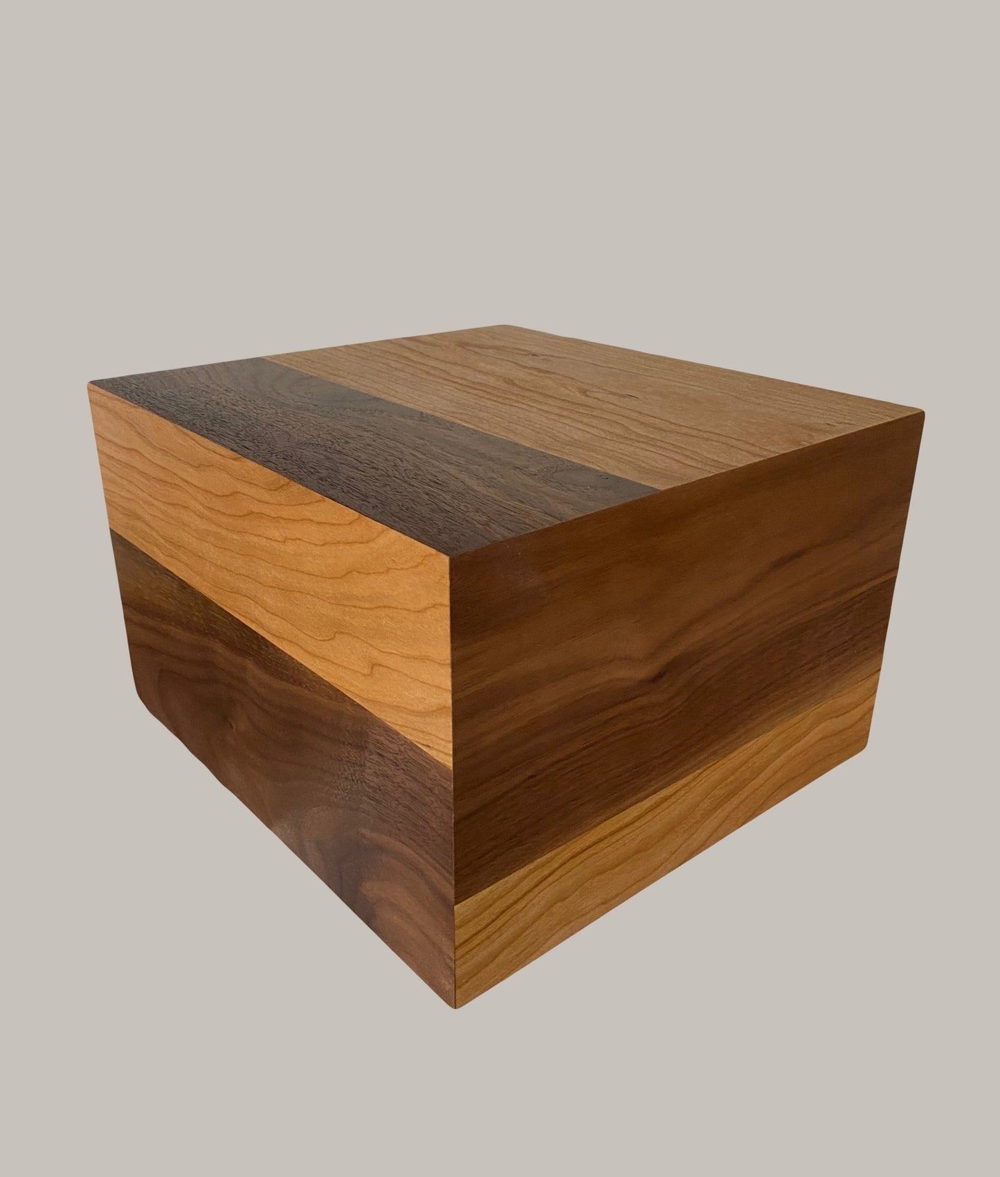 Minimalist Cremation Companion Urn-Black Walnut-Cherry, for Adult Human Ashes, up to 440 pounds