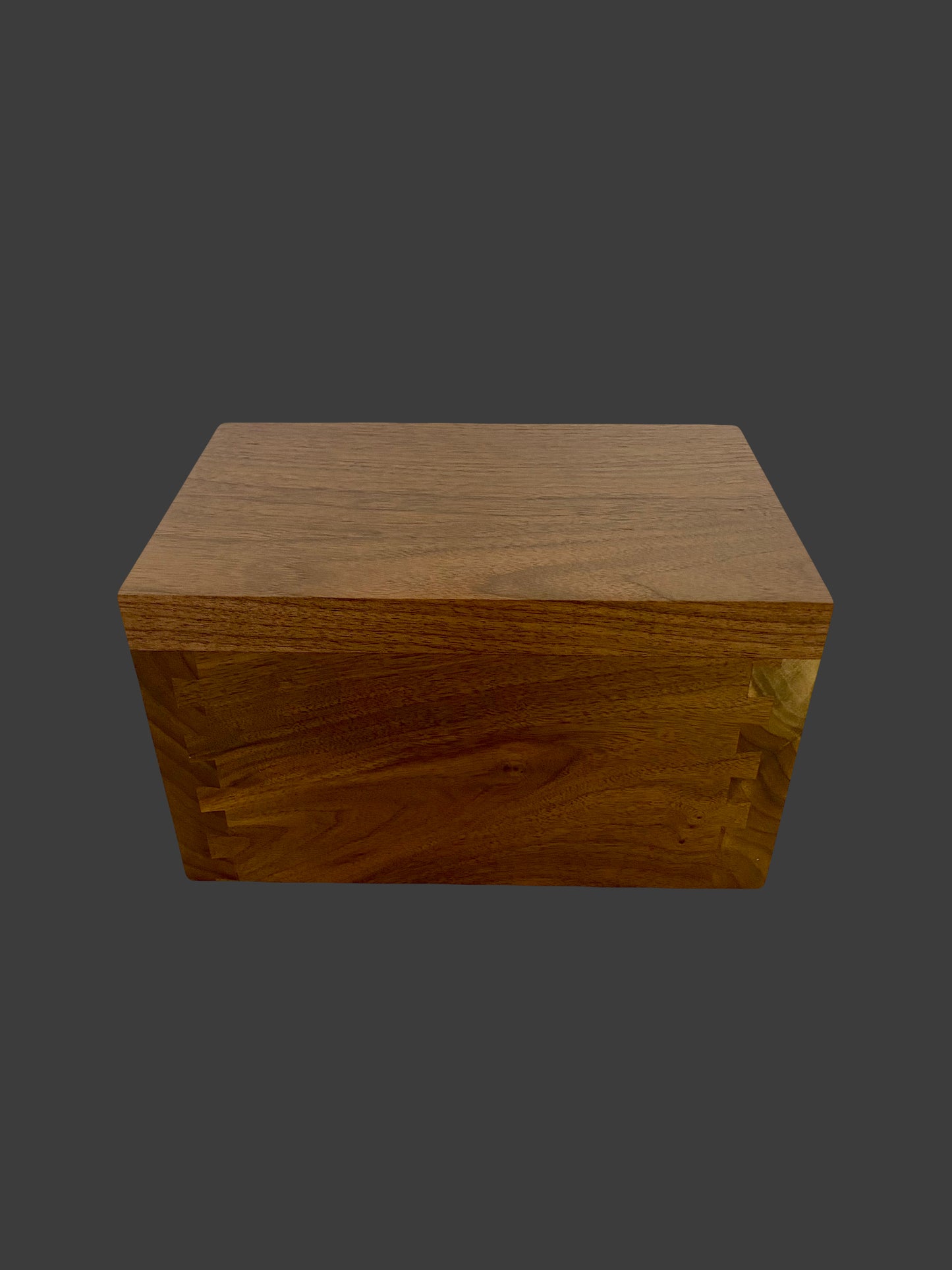 Minimalist Cremation Urn-Black Walnut-dovetail, for Adult Human Ashes, up to 120 pounds