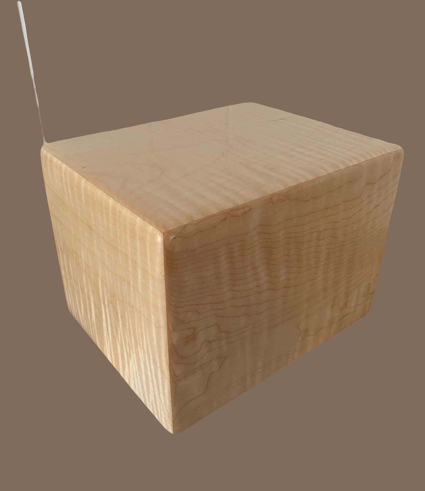 Minimalist Cremation Rounded Urn-Curly Maple, for Adult Human Ashes, up to 200 pounds