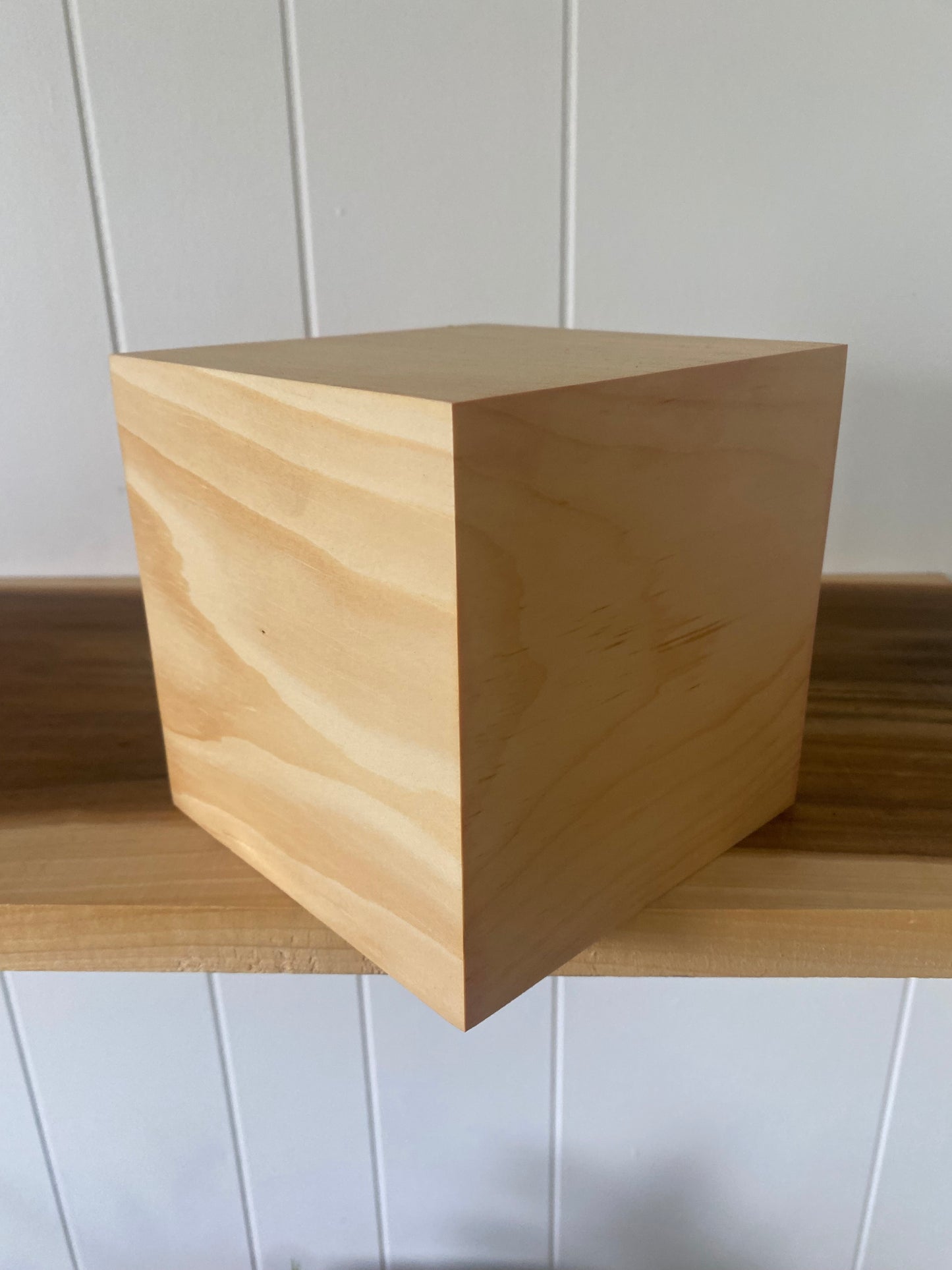 Pine wood Cube Cremation Urn for Small Human ashes, up to 90 pounds