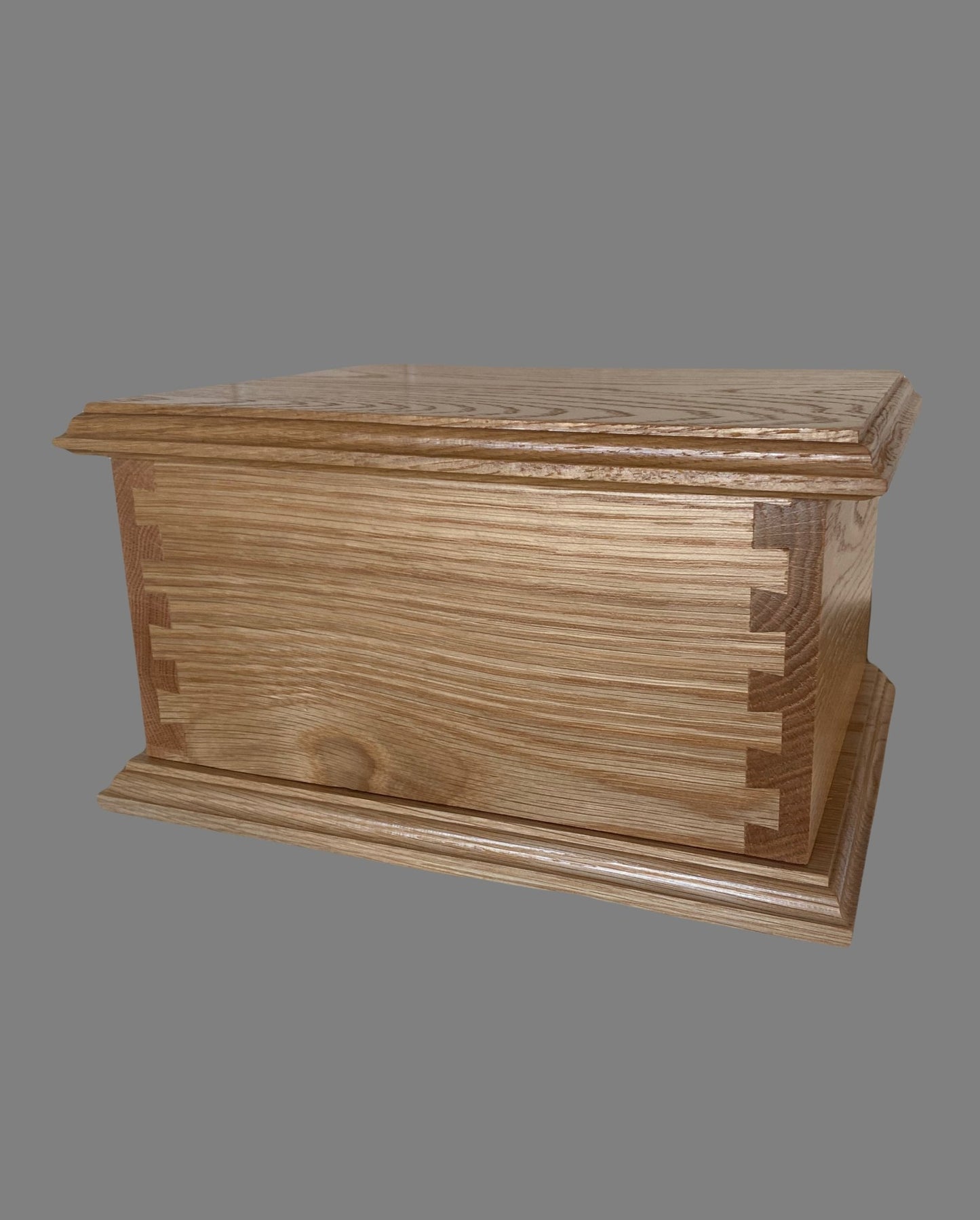 Oak Dovetail Urn for Adult Human Ashes, up to 230 pounds